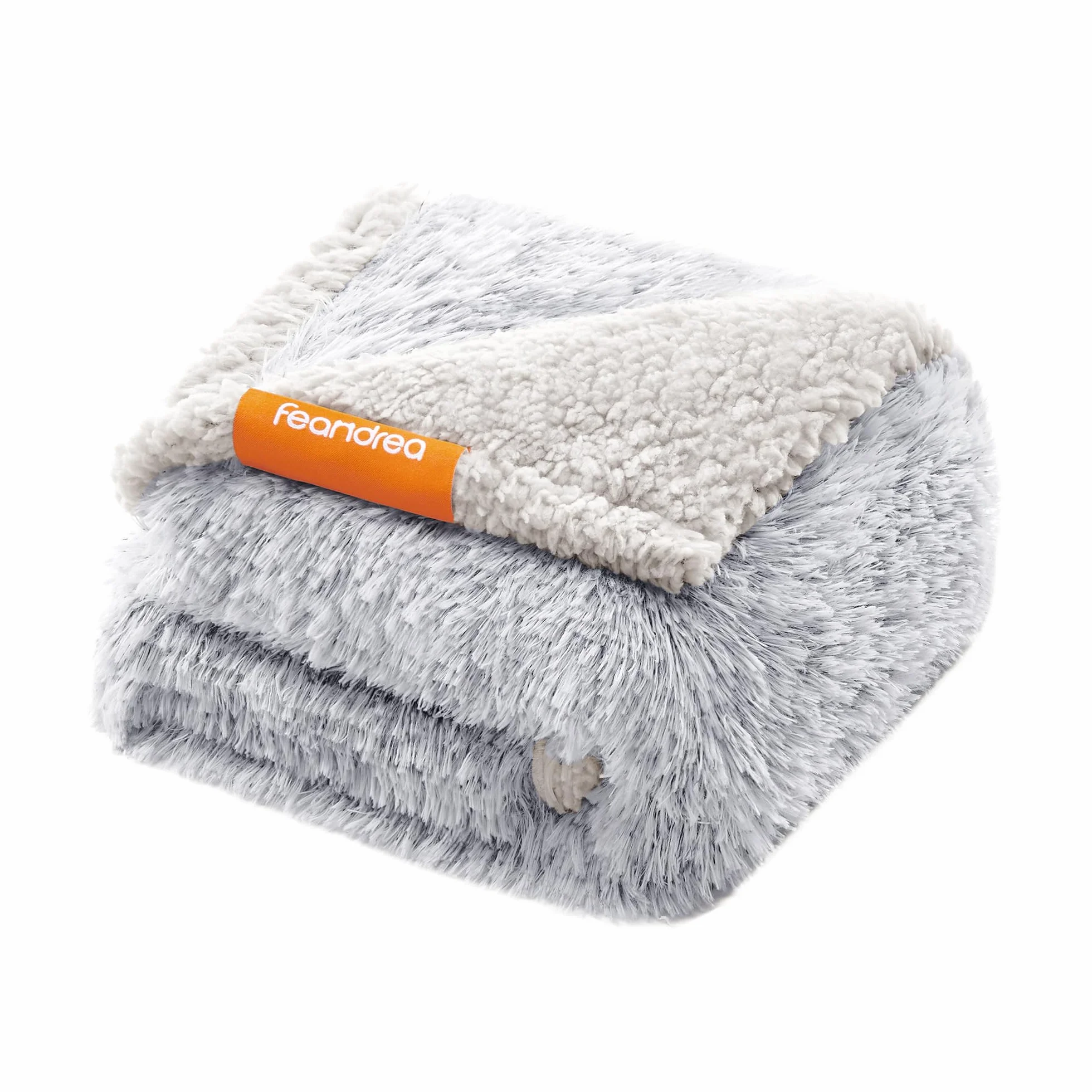 Feandrea Couverture Chien Hydrofuge 73x63 cm Polaire Sherpa Réversible Gris Ombré