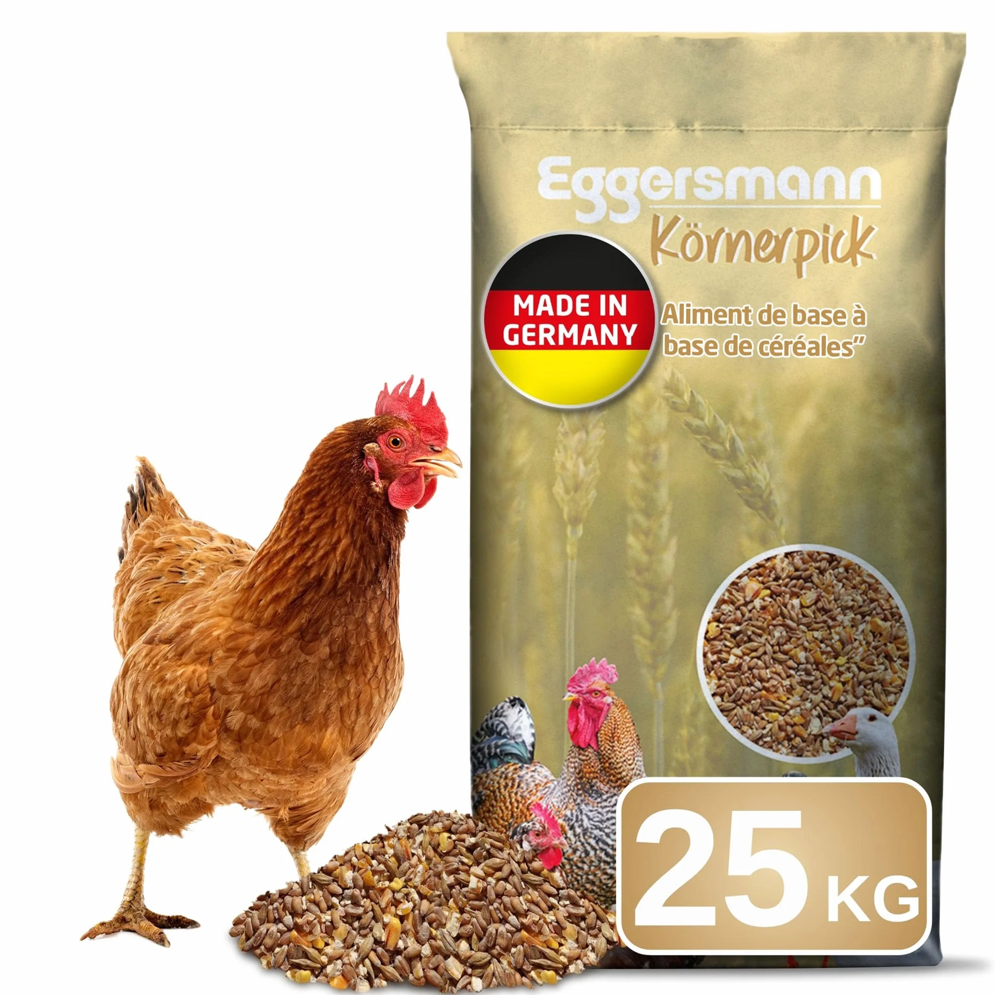 Eggersmann Nourriture Poule 25 kg Basic Aliments Graines Premium pour Poules, oies & canards