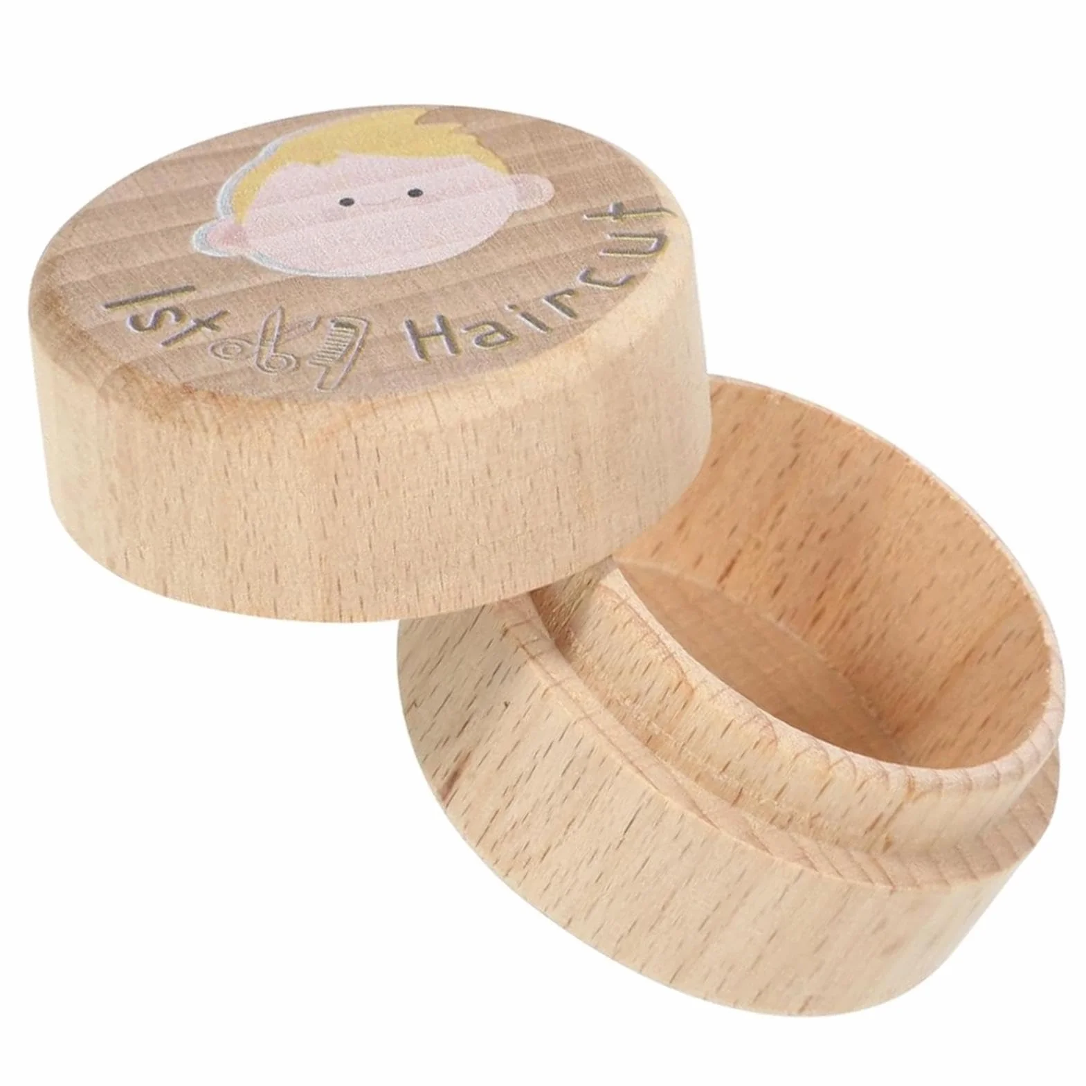 Souvenir Premiere Coupe Grand Boite Rangement Bois Coffret Bebe Chambre Maison Cadeau