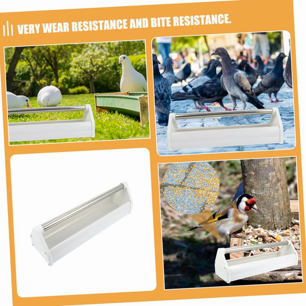 Homoyoyo Mangeoire pour Pigeons et Perruches en Plastique Résistant 40 Cm Lot de 2 pour Alimentation Intérieure et Extérieure Jardin Parc Oiseaux
