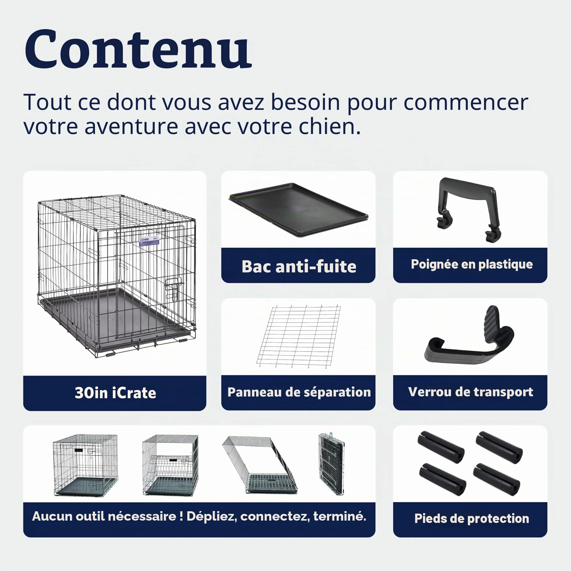 MidWest Homes for Pets iCrate 76,2 cm Cage pour Chiens Noir