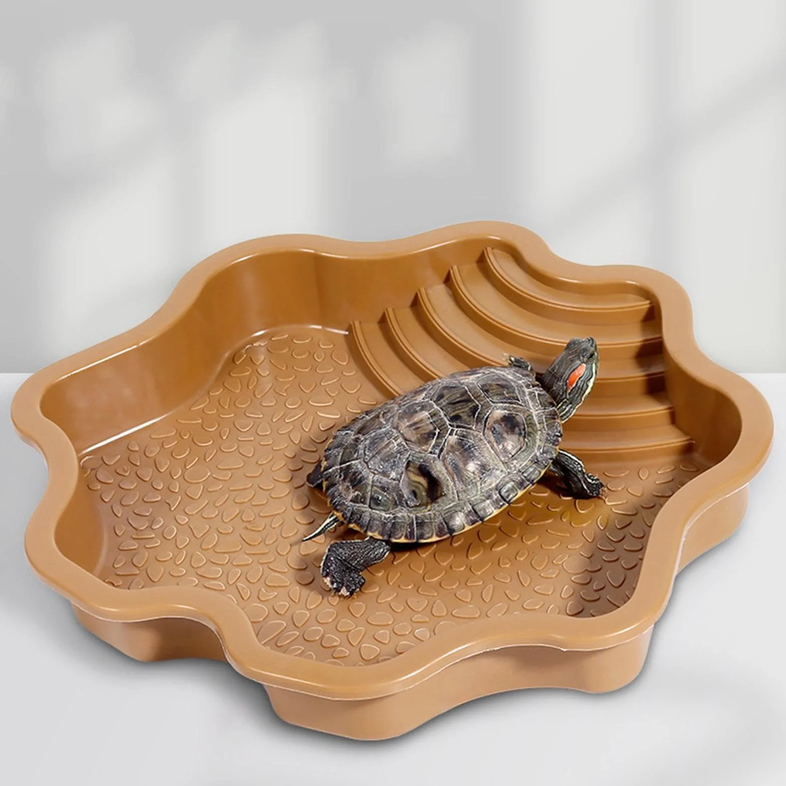 Bol de Bain pour Reptile – Bol d'eau pour Tortue avec Rampe | Plat de Bain pour Reptiles - Décoration d'aquarium pour Gecko/Serpent/Dragon Barbu/lézard