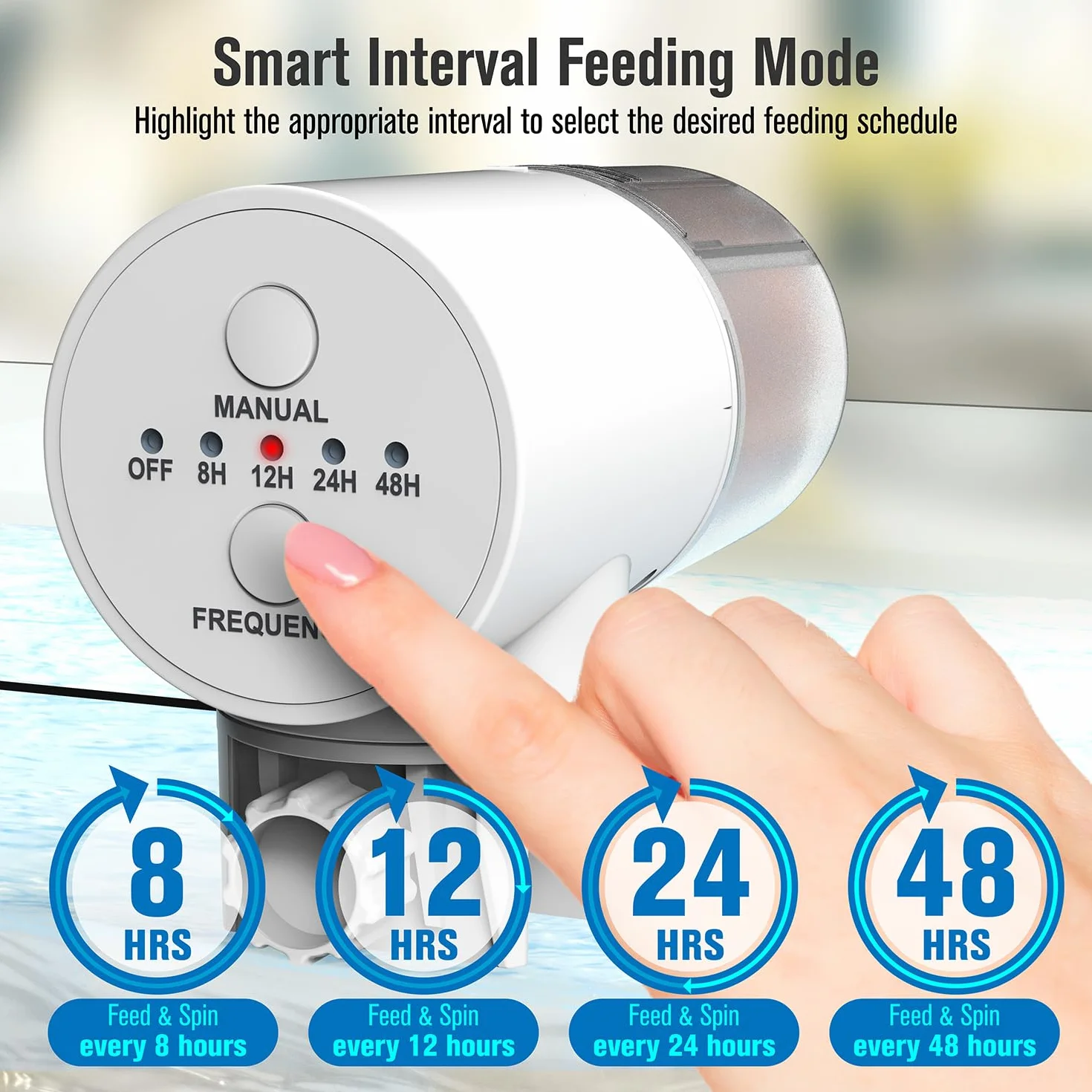 Distributeur de Nourriture Automatique pour Poissons 4 Minuteries Programmables Mangeoire d'Aquarium Automatique Blanc
