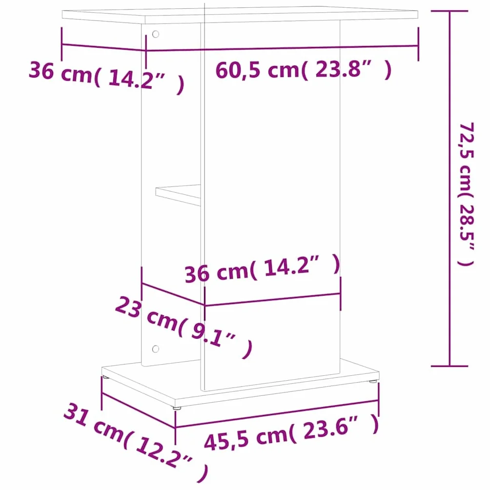 Support pour aquarium blanc 60,5x36x72,5 cm bois d'ingénierie