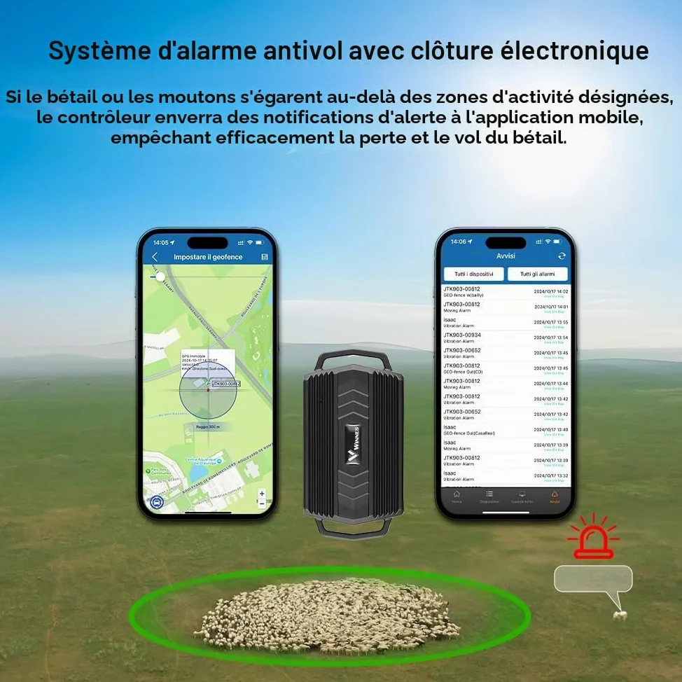 TKMARS Traceur GPS 4G pour Grands Animaux (Chiens de Chasse, Chevaux, Bétail) | Collier GPS Étanche IP66 | Suivi en Temps Réel et Historique | Autonomie 30 Jours | Alerte Geo-Clôture TK935