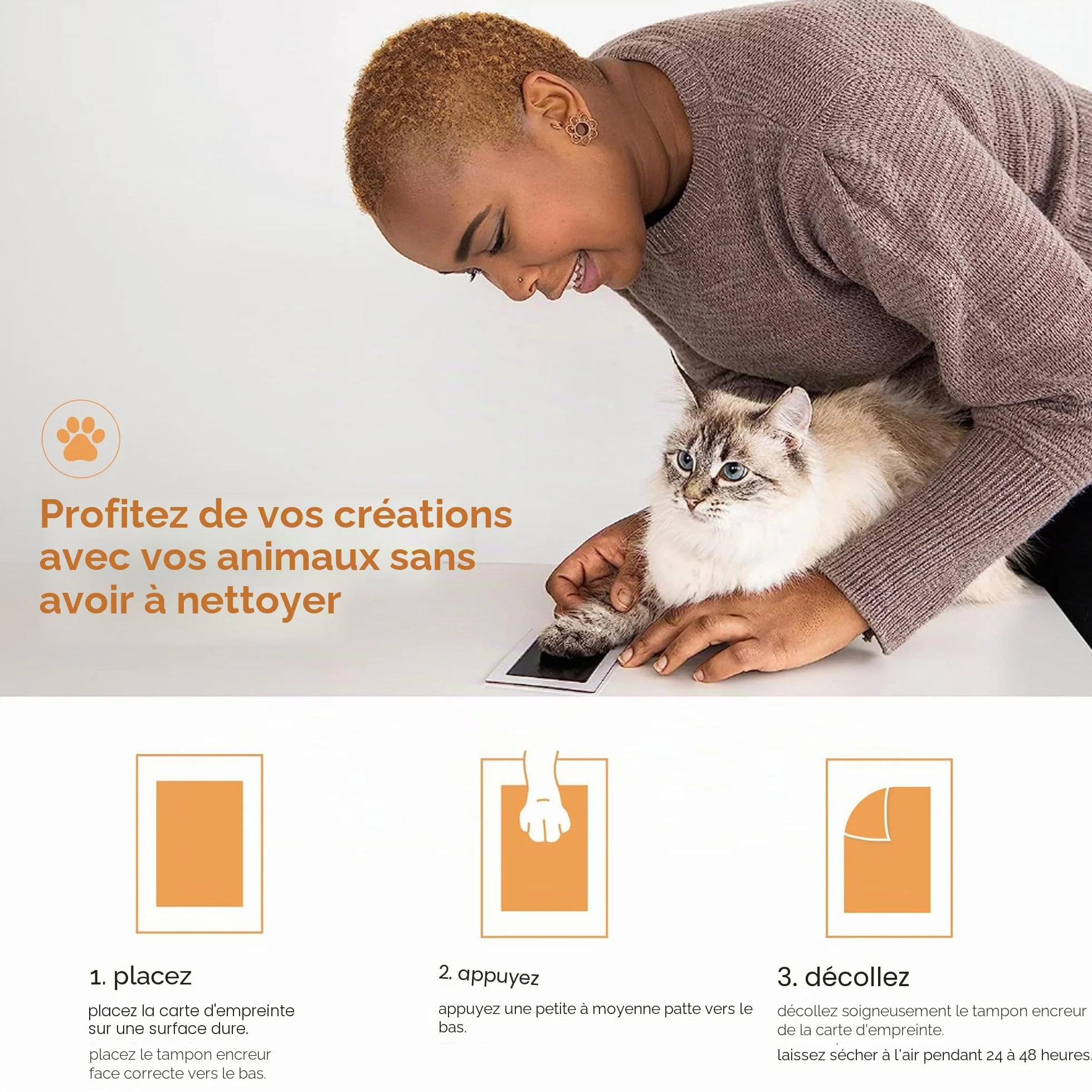 Pearhead Paw Print Clean Touch Ink Pad Kit for Dogs and Cats, Pet Keepsake