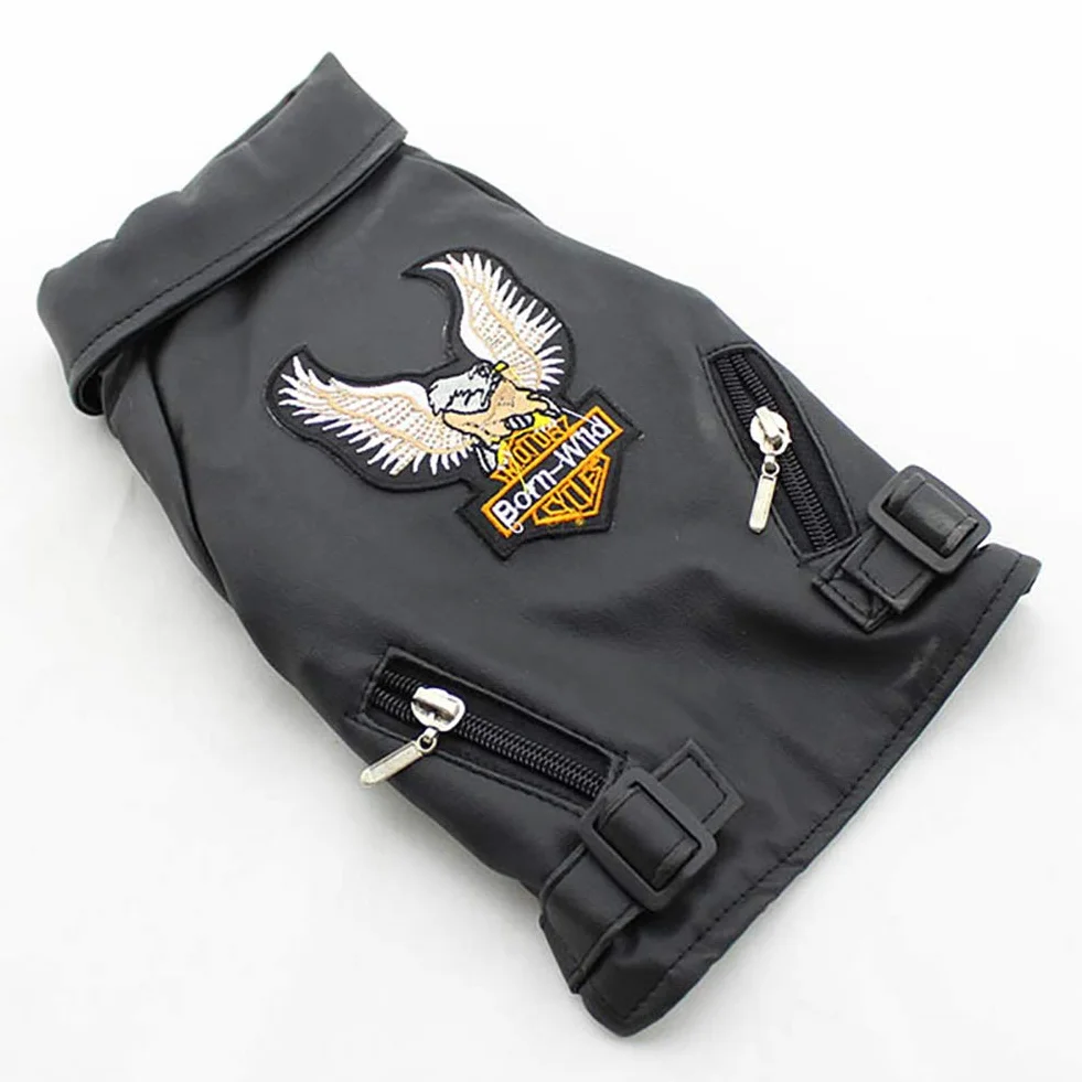 Manteau d'hiver pour Chien en Cuir Cool, Coupe-Vent Étanche, Noir XL