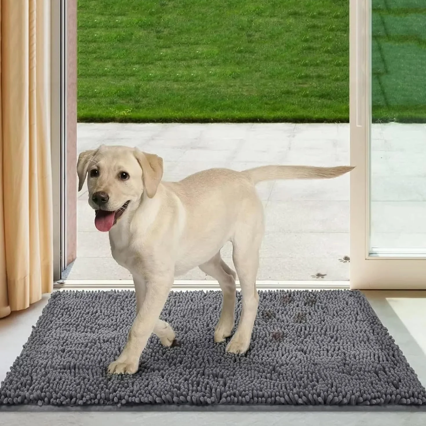 Ovanor Tapis Ultra-Absorbant Pattes d'Animaux 50x80CM Brun