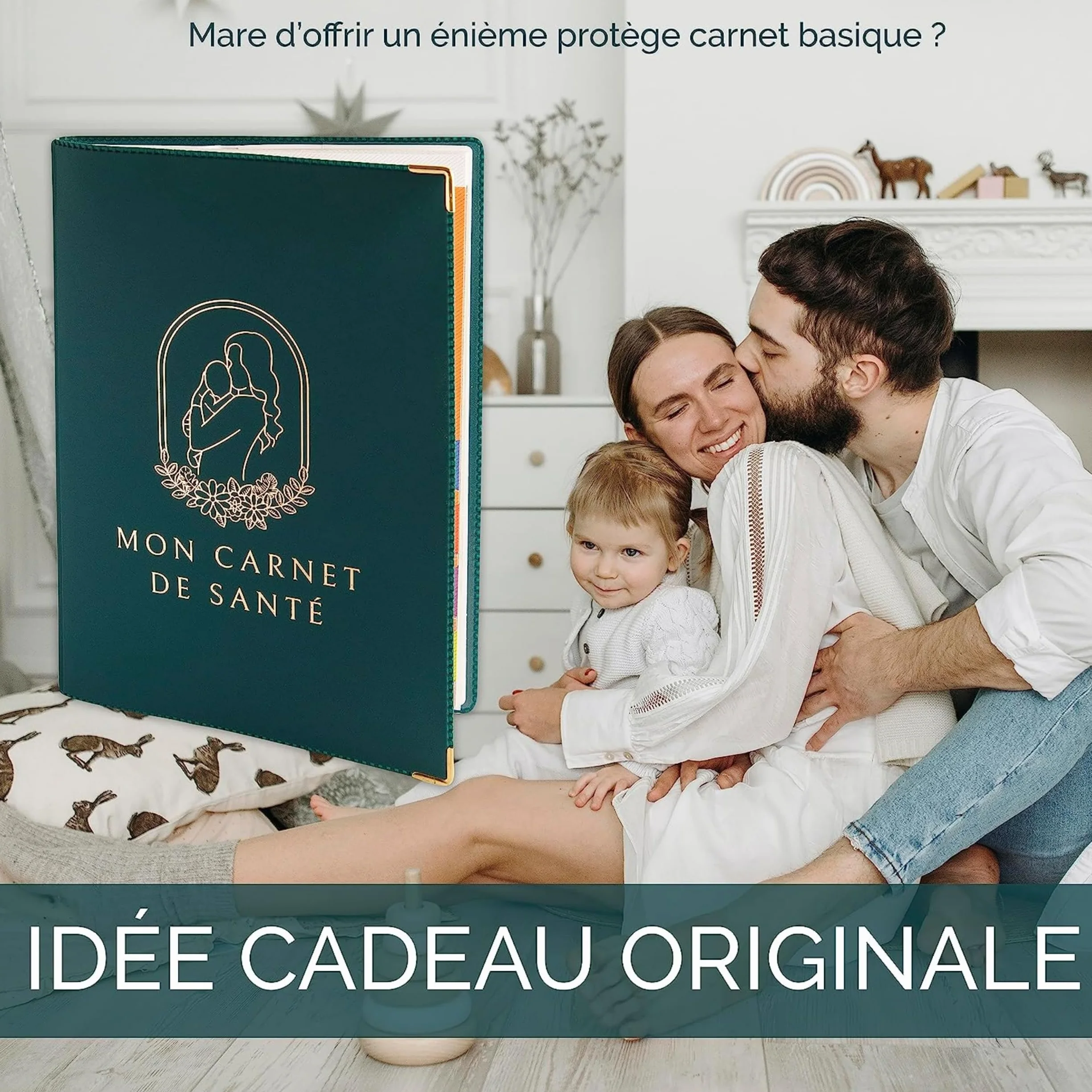 Protège Carnet de Santé Bébé PVC avec Double Poche pour Ordonnance - Fille ou Garçon