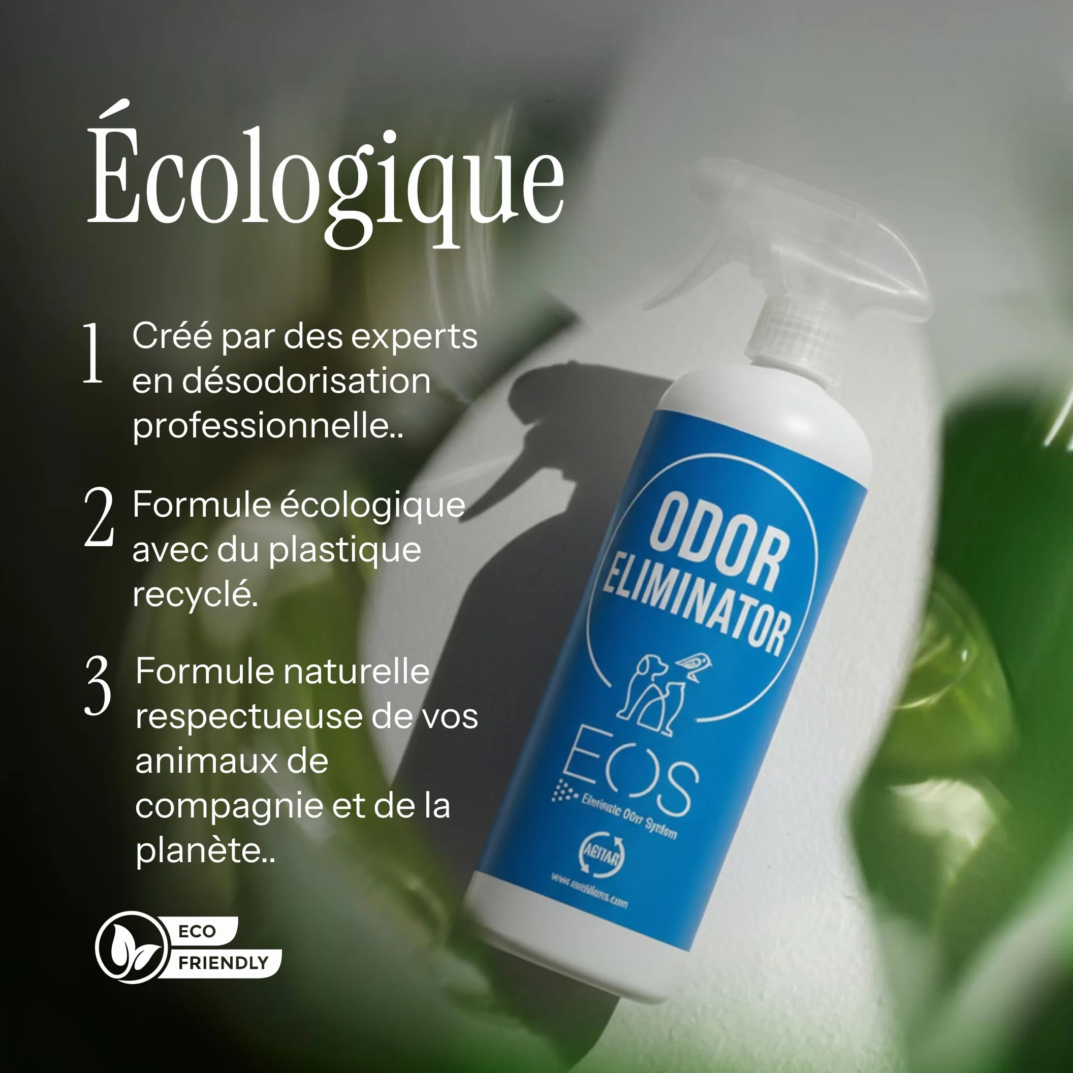 EOS Nettoyeur d'urine enzymatique 1 litre élimine les odeurs d'animaux