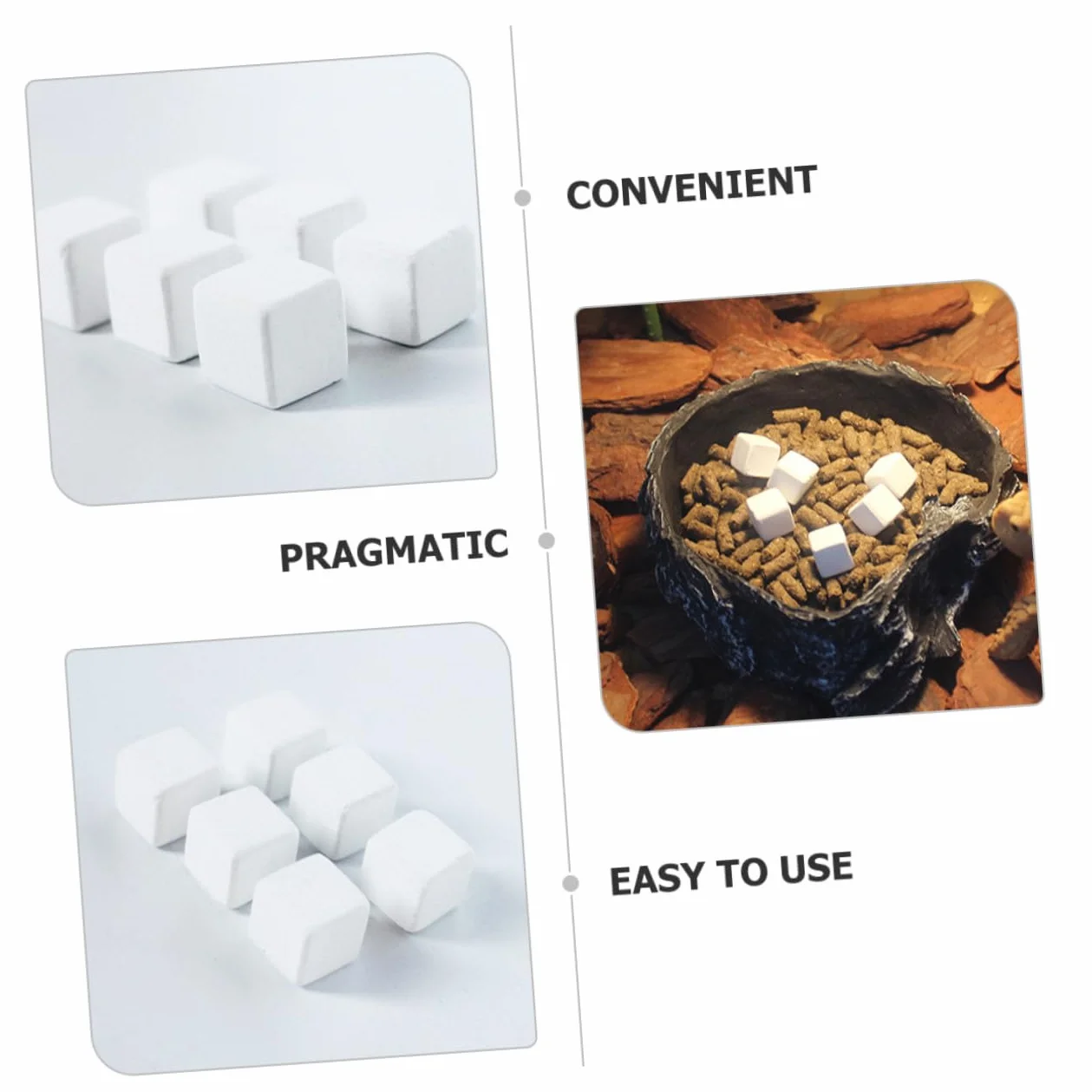 Toyvian Cube de Calcium pour Réservoir de Tortue 6 Pièces Bloc Minéral Naturel Dissolvable Reptiles Lézards Geckos Supplément Calcique