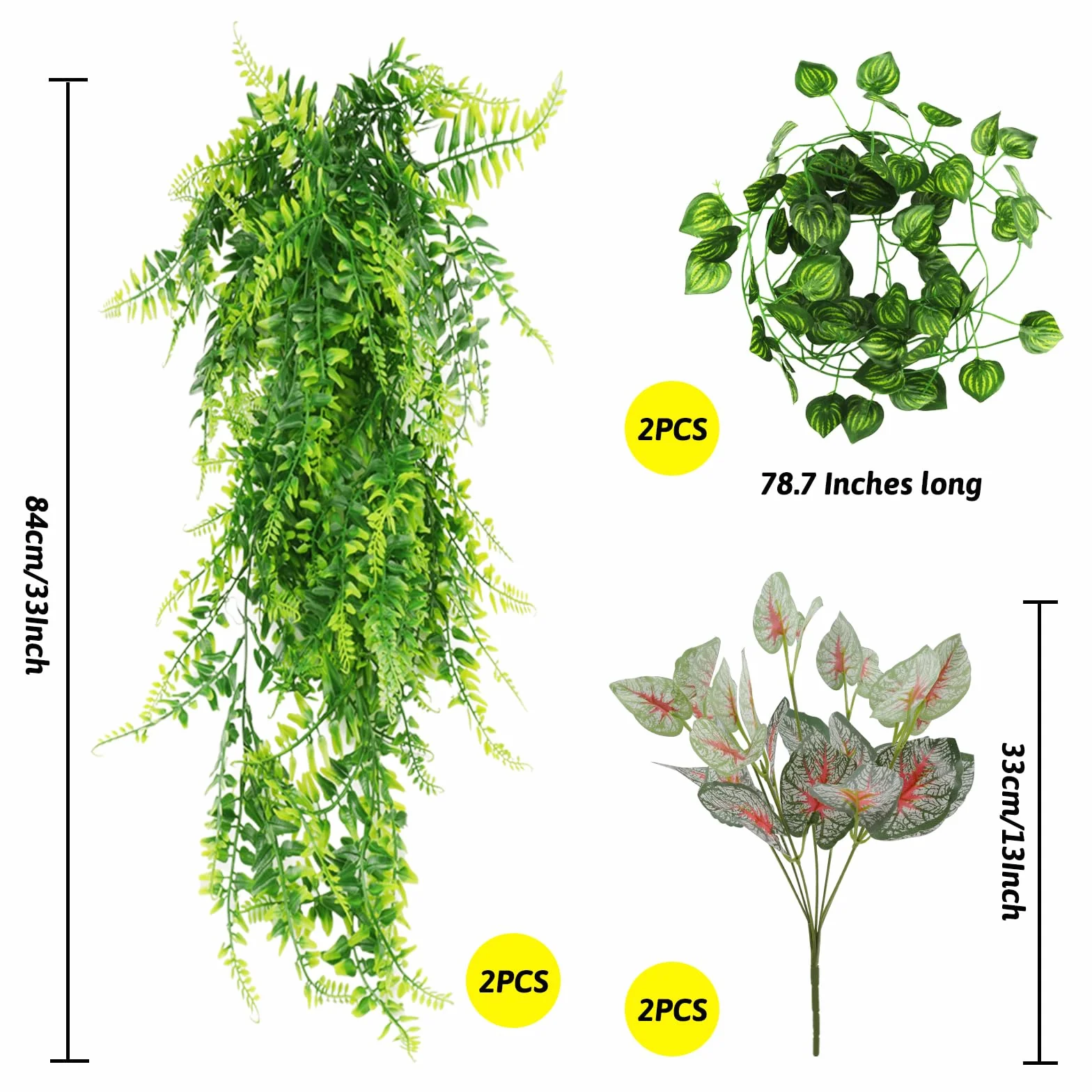 QUOZUO Plante Suspendue Artificielle, Terrarium Décoration Vigne pour Lézard Escalade