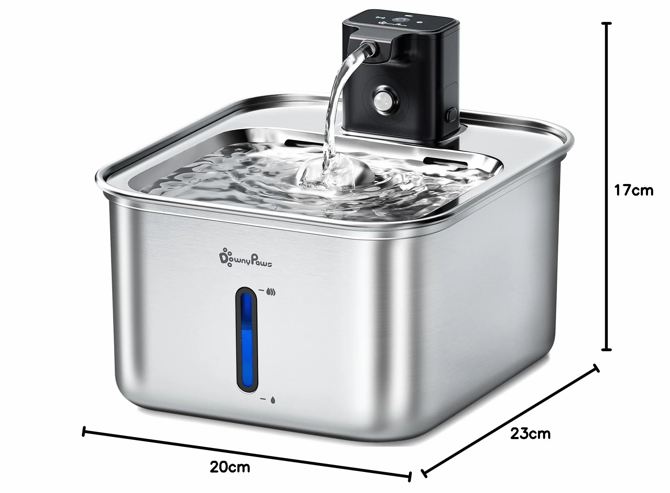 Fontaine à Eau pour Chat sans Fil 4000mAh INOX Détecteur de Mouvement