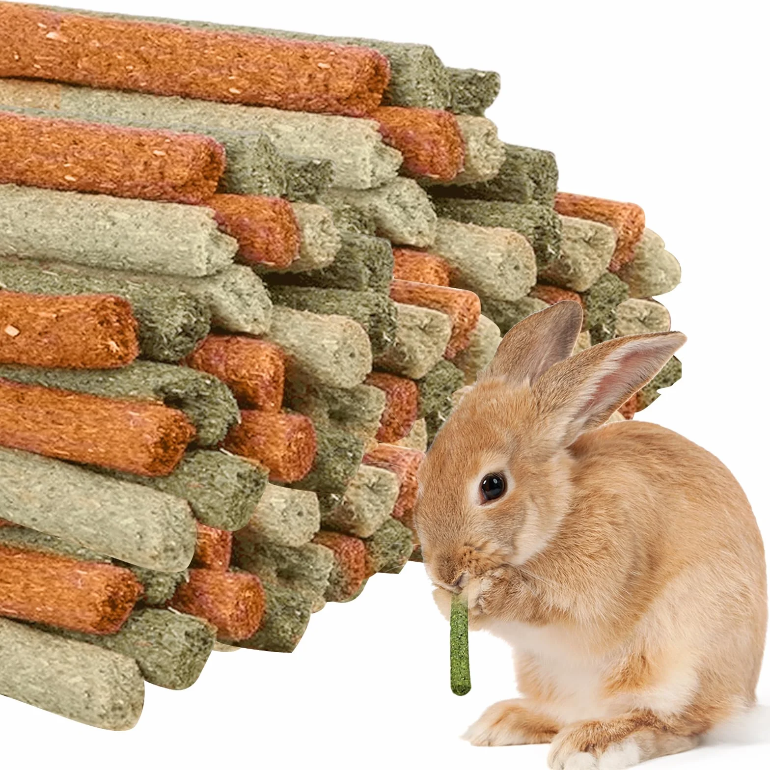 BAIFULAI Lot de 60 bâtonnets de foin Timothy pour lapins cochons d'Inde Chinchilla jouets à mâcher