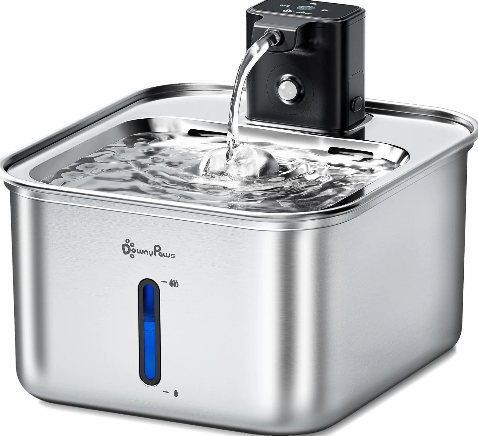 Fontaine à Eau pour Chat sans Fil 4000mAh INOX Détecteur de Mouvement
