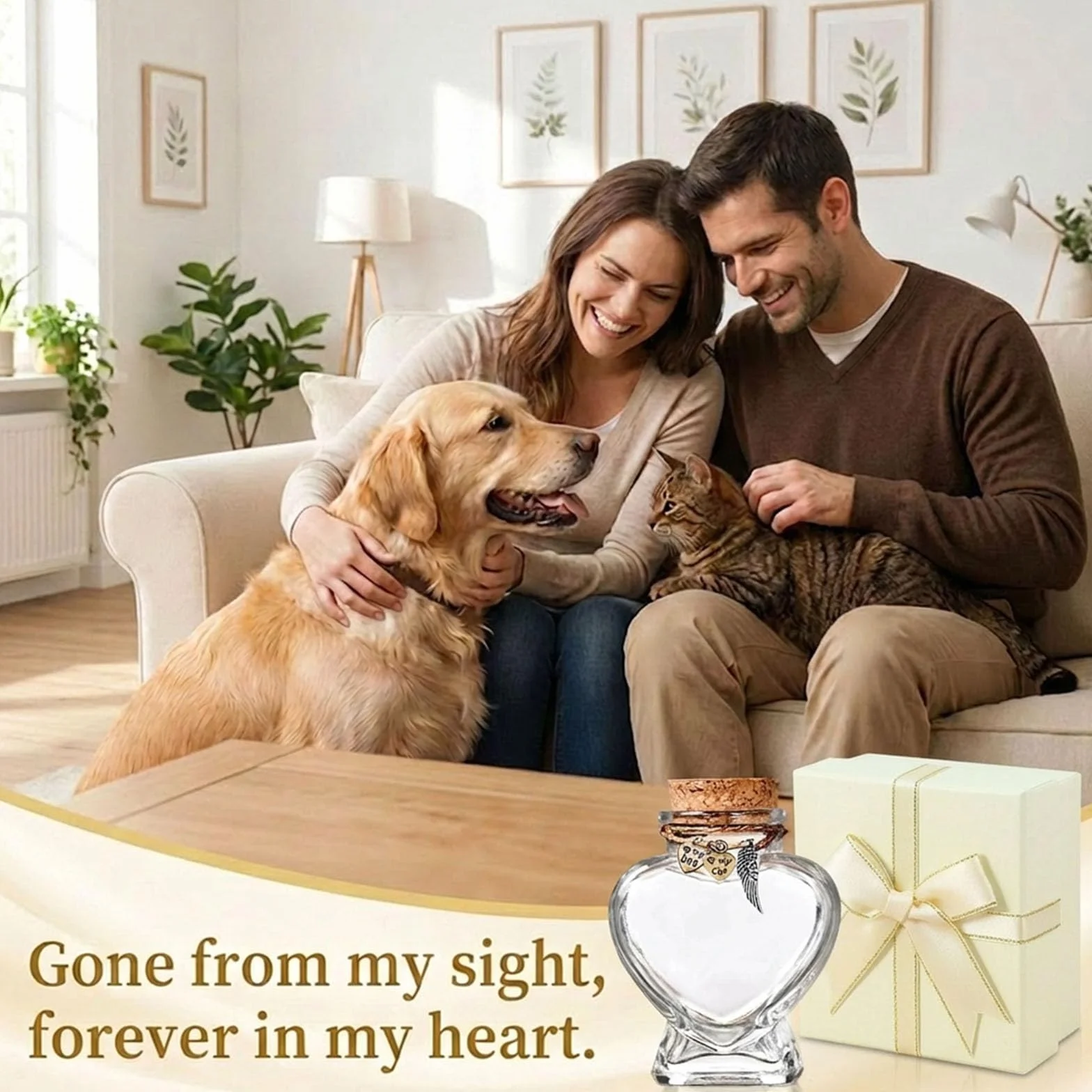 Mini urne funéraire en verre pour poils d'animaux, boîte cadeau chien chat