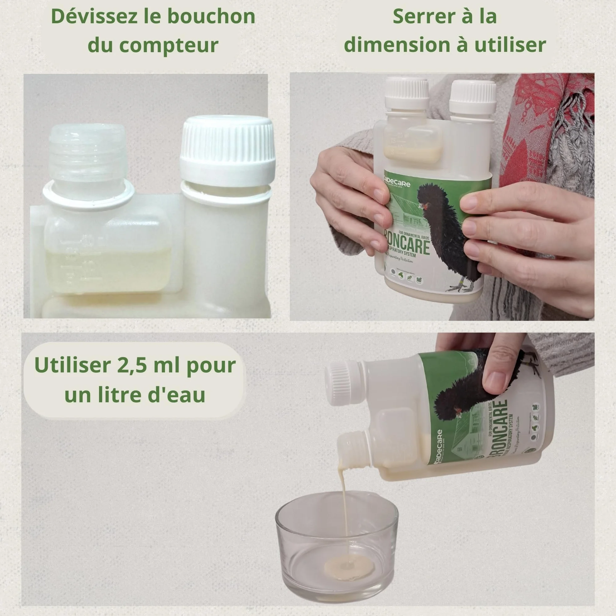 Broncare Respiratoire 250 ml ADEC - Huiles Essentielles Poules Volailles Oiseaux Exotiques