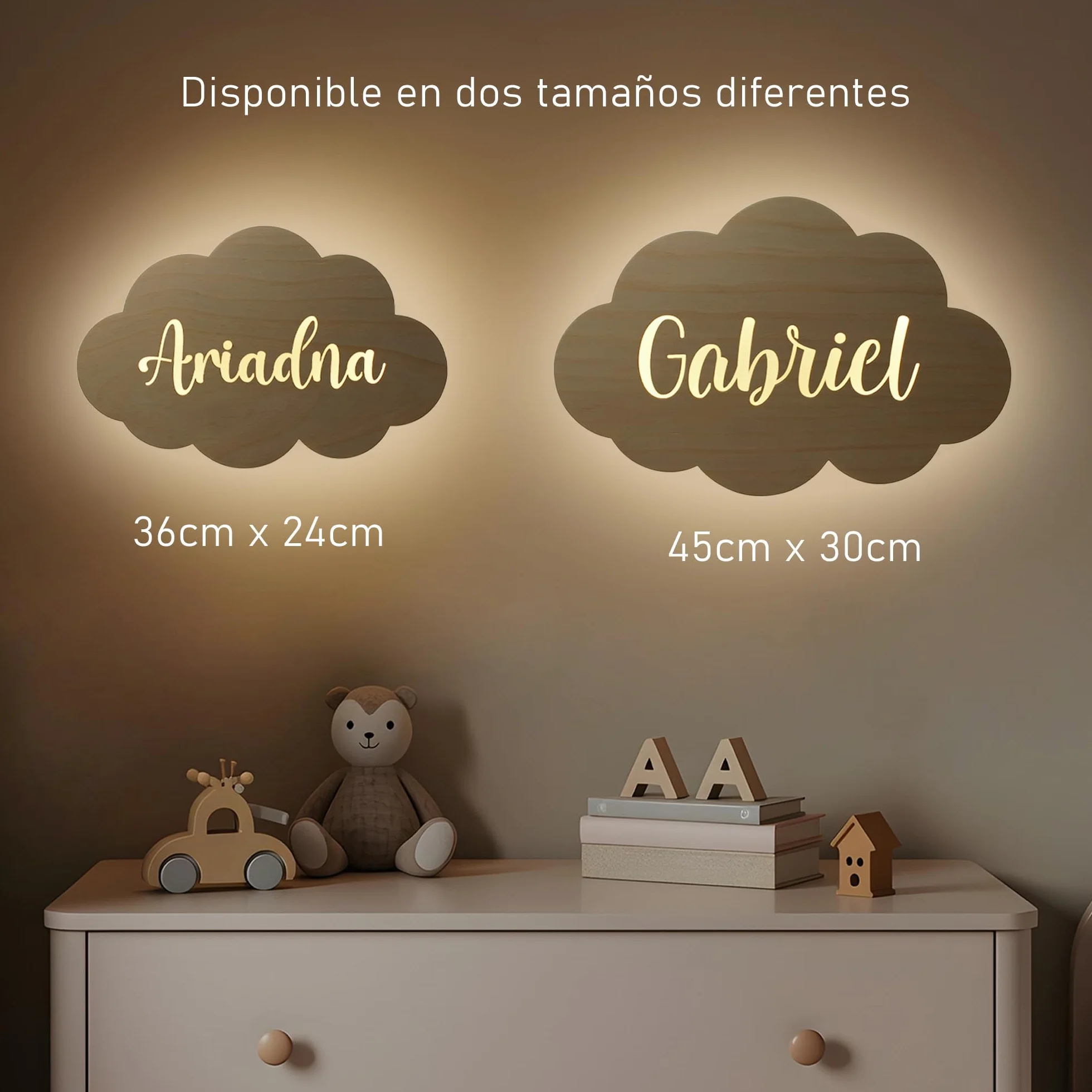 Lampe murale LED pour chambre d'enfant DEHOME - Lampe bébé blanc chaud personnalisée Nube