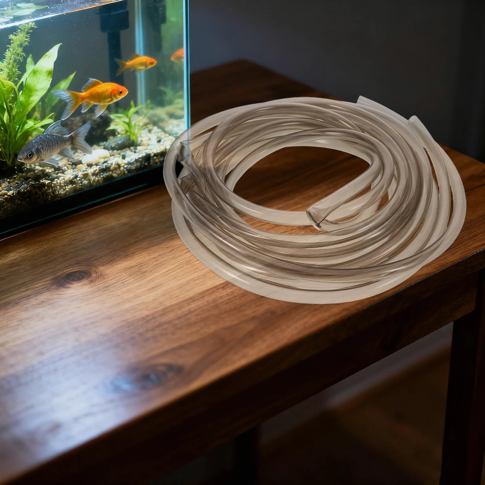 Tuyau de Siphon pour Aquarium avec Pince - Tube de Transfert d'eau de 5 m pour Le Nettoyage du Gravier d'aquarium - Aspirateur de substrat pour l'entretien des de Tortues Betta