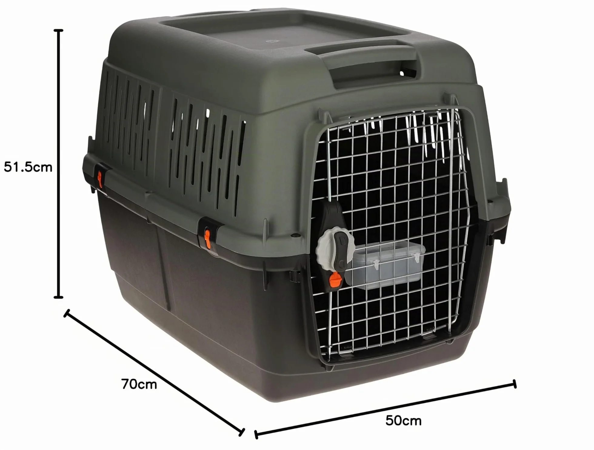 Kerbl Pet Cage de Transport Eco 70 x 50 x 51,5 cm Plastique 8-25 kg Chiens Porte métallique