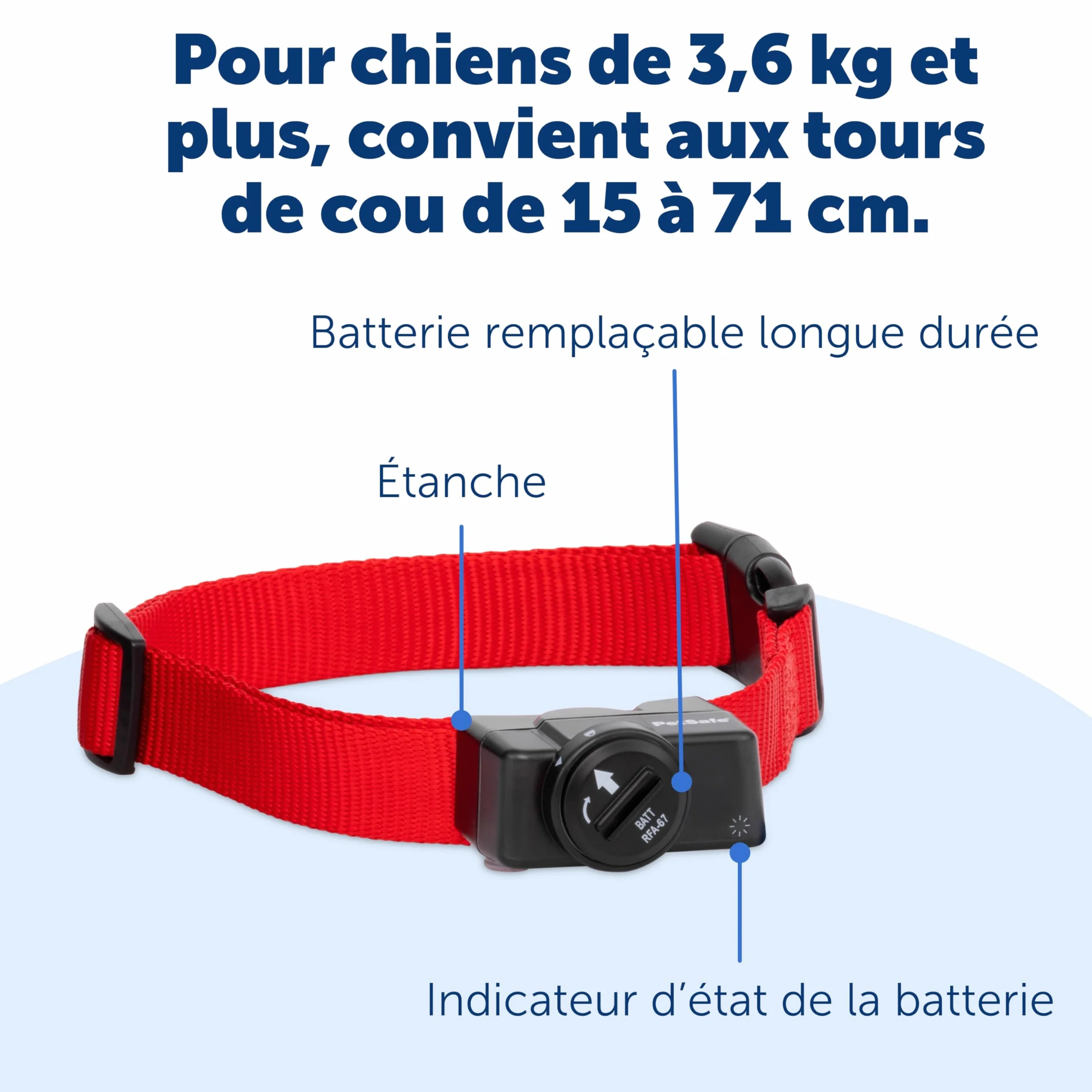 PetSafe Système Anti-Fugue sans Fil Portatif Collier Imperméable 5 Niveaux Stimulation Rayon 27.5m Pile