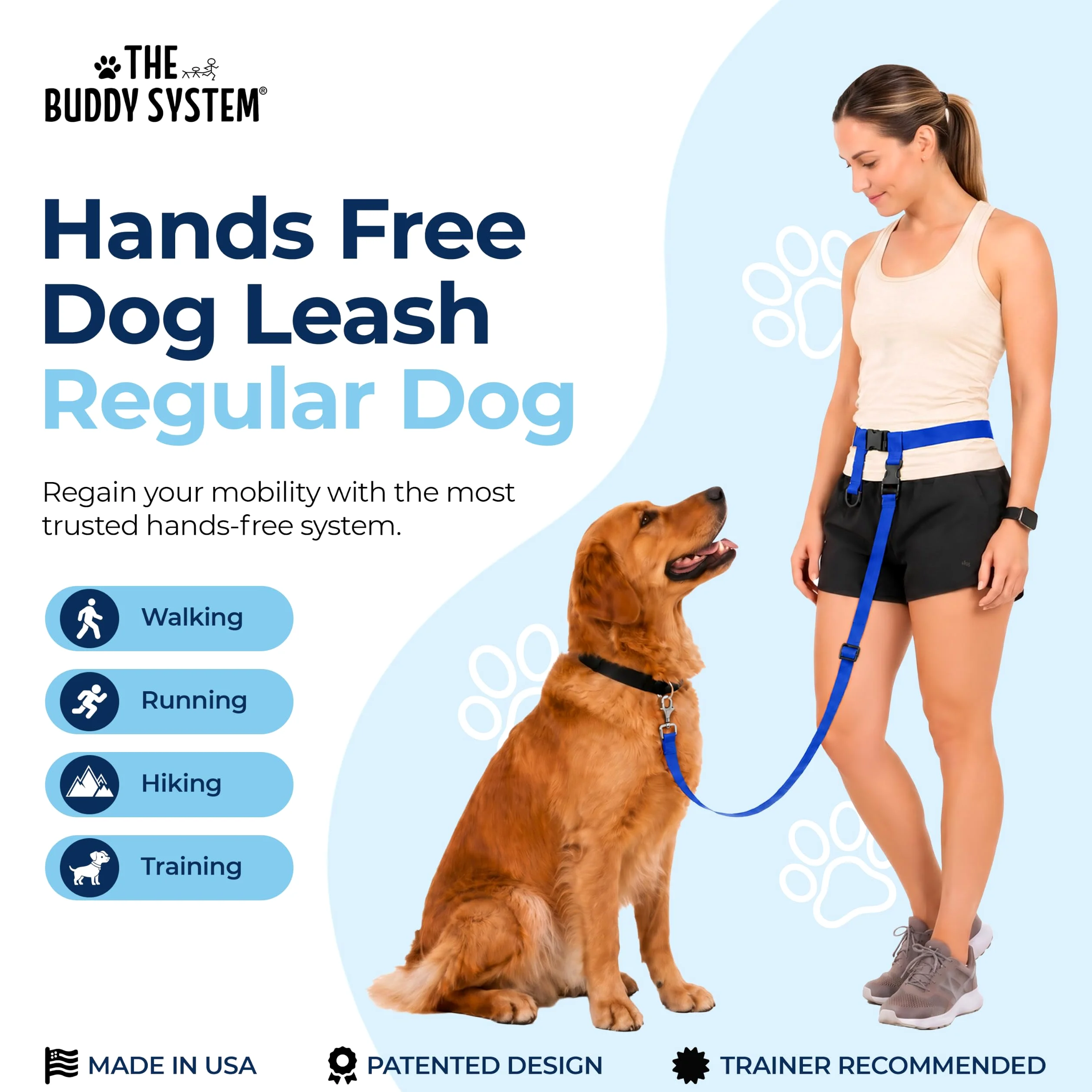 Le système de Buddy – Réglable Laisse les mains libres – Idéal pour la course à pied – pour chien standard