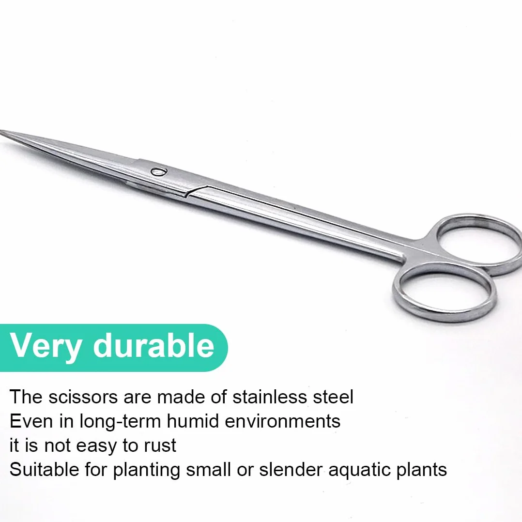 Ciseaux d'aquarium en acier inoxydable pour tailler les plantes aquatiques