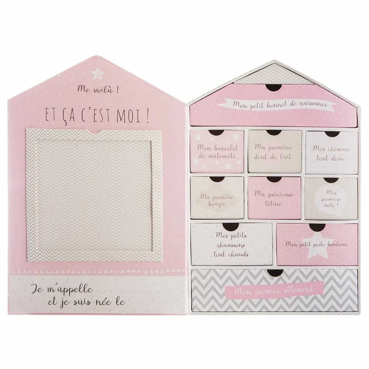 Atmosphera Coffret de Naissance Maison Rose 21x31 cm
