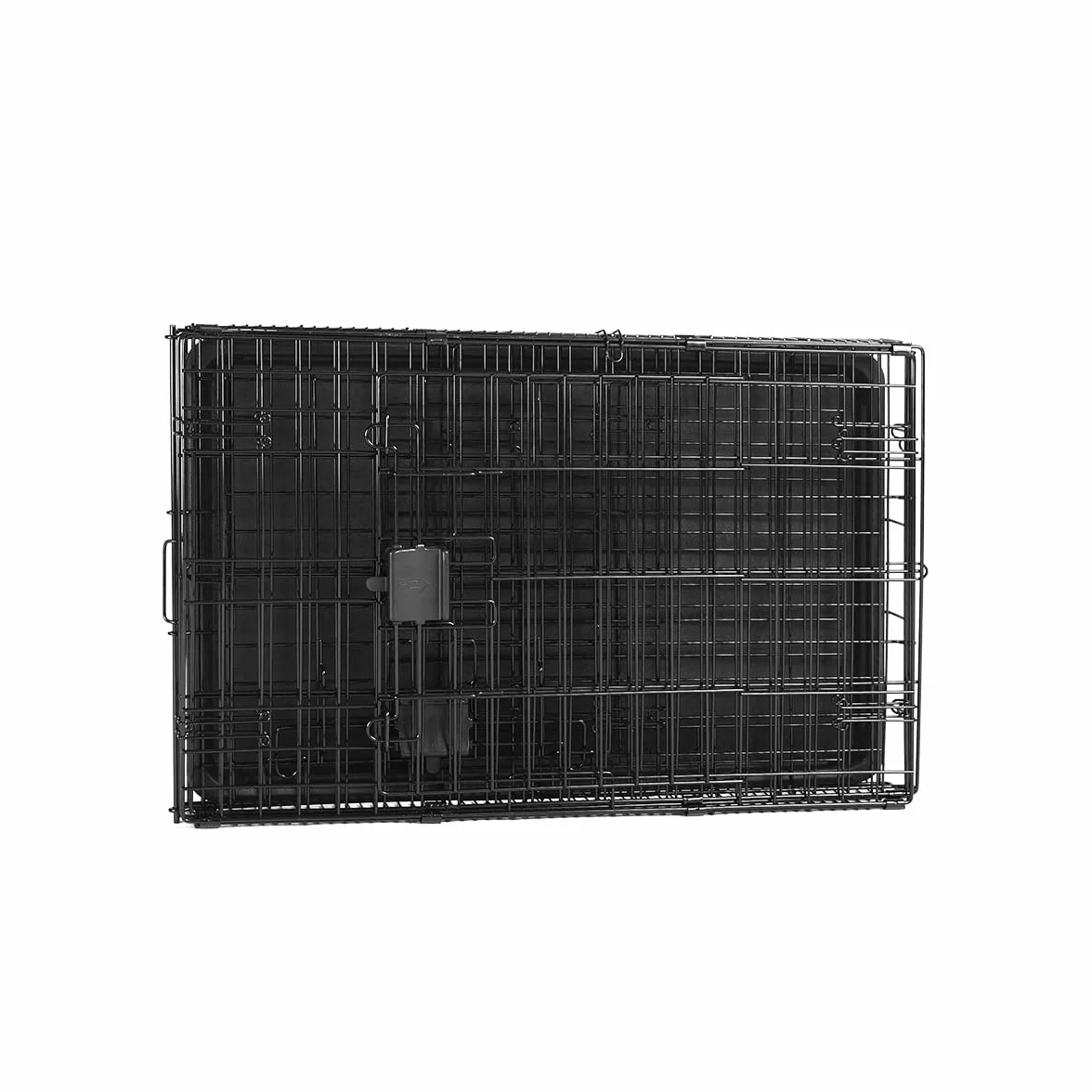 Amazon Basics Cage pour chien Durable Pliable en fil métallique avec plateau Double porte L 76 x l 48 x H 53 cm Noir