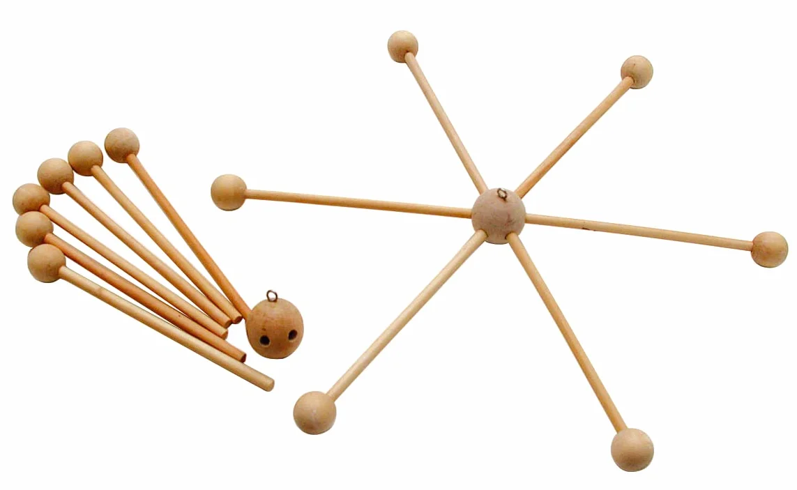 Mobile en bois 30 cm étoile à créer soi-même croix berceau
