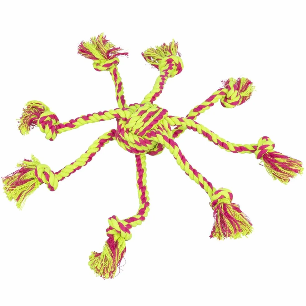 Trixie Denta Fun Jouet Corde pour chien avec balle tissée 44 x 7 cm