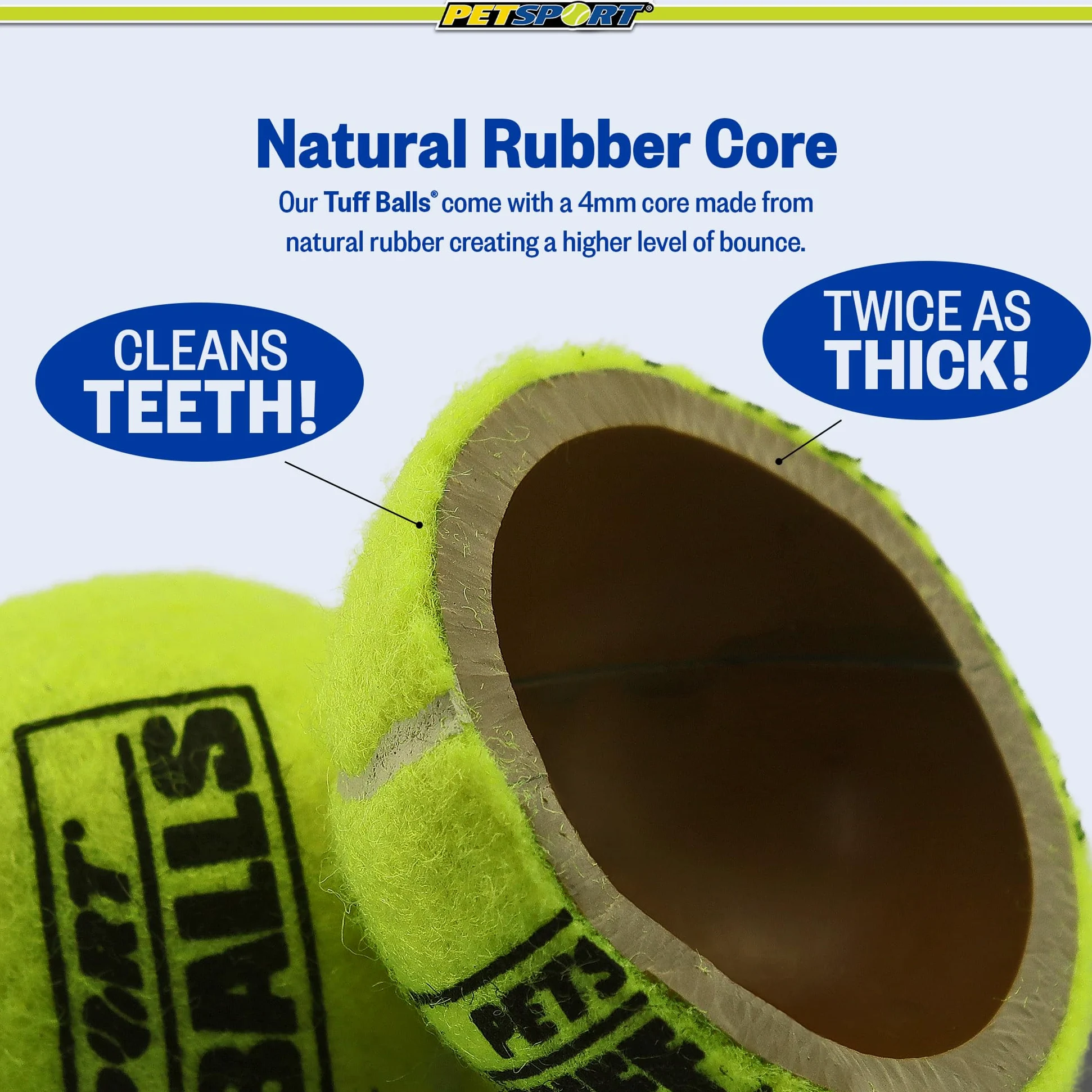 Sport Pet Tuff Boule Bulk Dog Toys Petite 4,6 cm (Lot de 6)