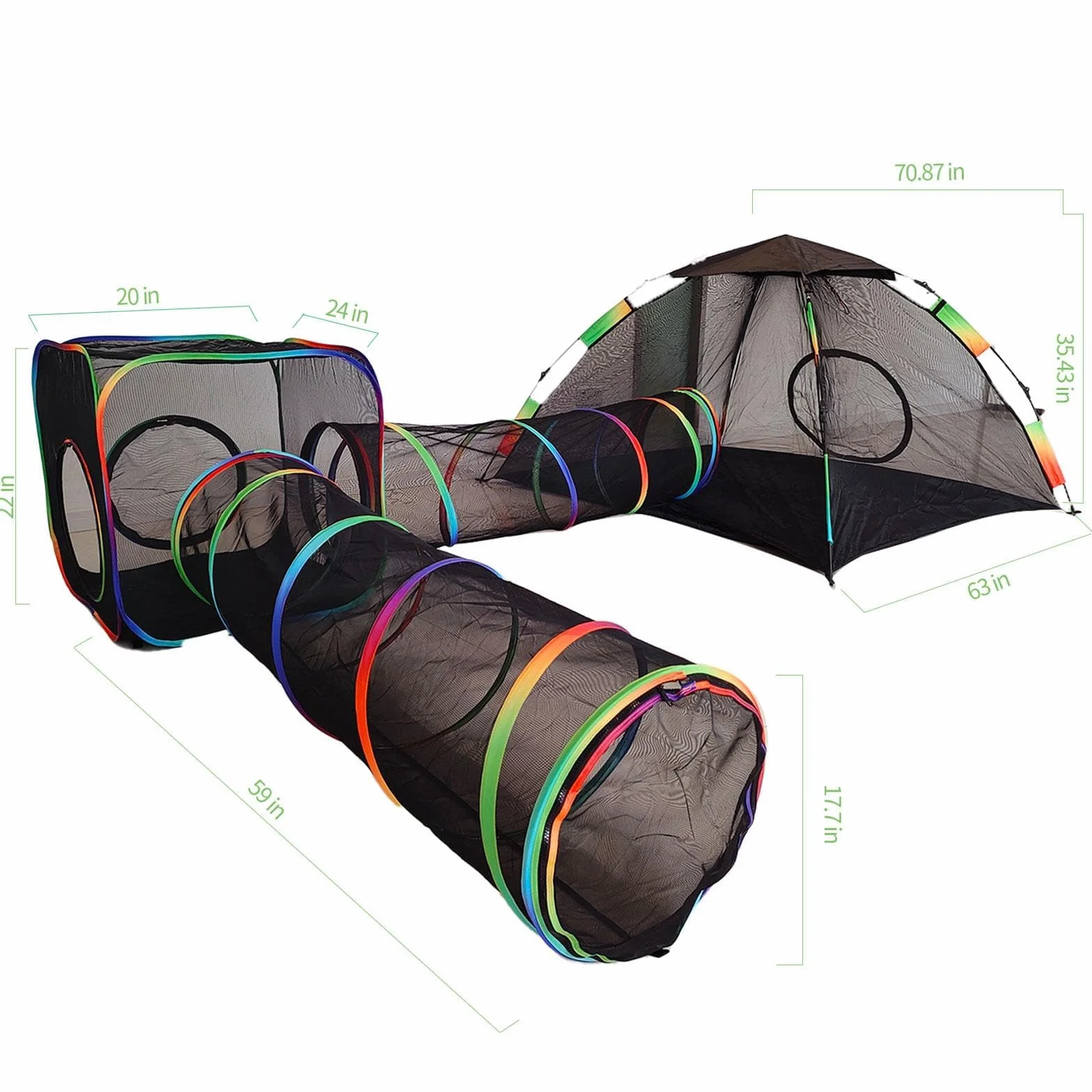 Homegroove Enclos d'extérieur 4 en 1 pour chat - Portable - Tente et tunnel