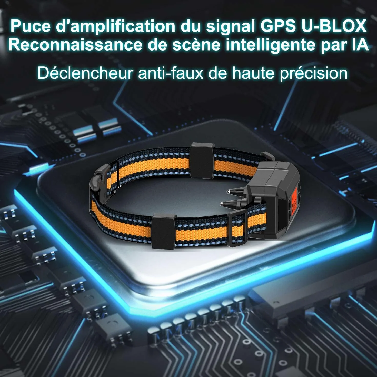 Collier Anti Fugue GPS sans Fil pour Chien IPX7 Étanche 30-999M Réglable