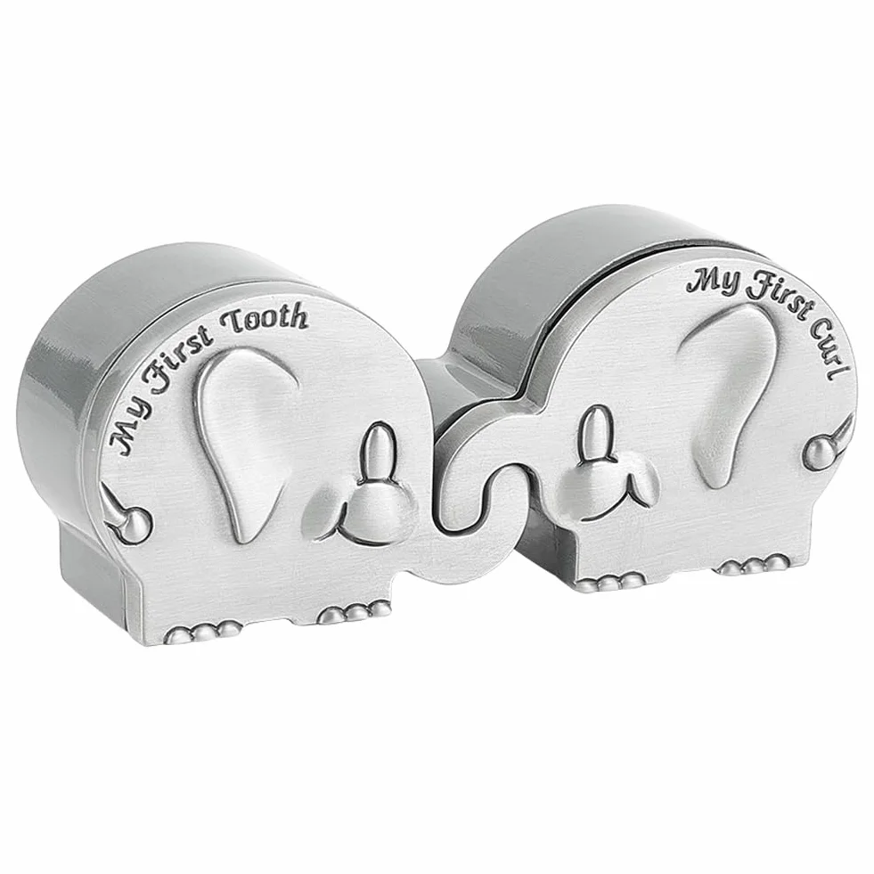FINGERINSPIRE Boîte à Souvenirs Première Boucle Dent Argent Antique Coffret Bébé
