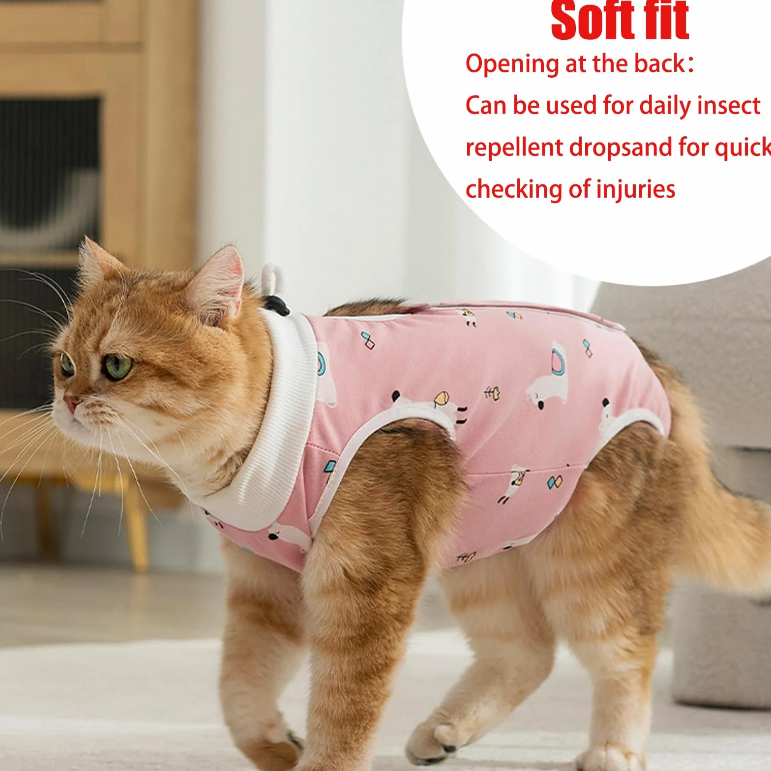 Lot de 2 Chats Post-opératoires Anti-léchage Taille M pour Chat 2-4 kg