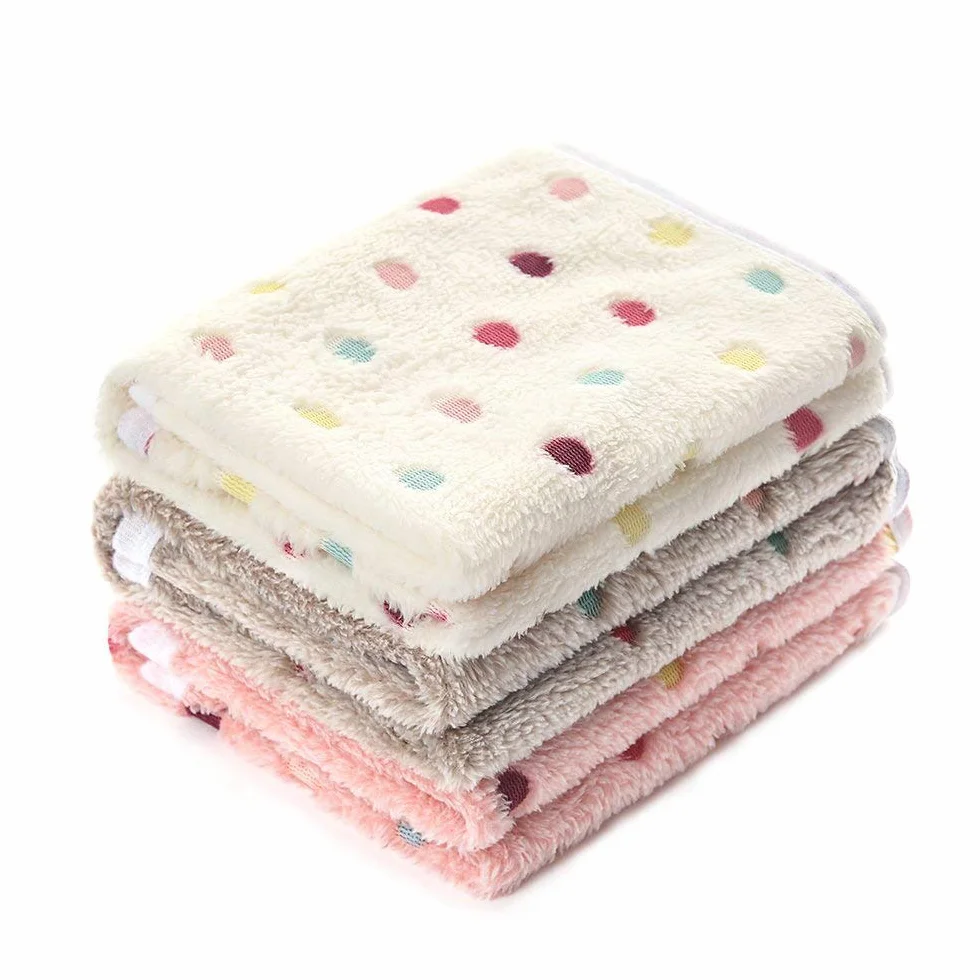 Luciphia Couverture en Peluche Ultra-Souple pour Chien Chat 3 Pièces Point Clair Small 60x40cm