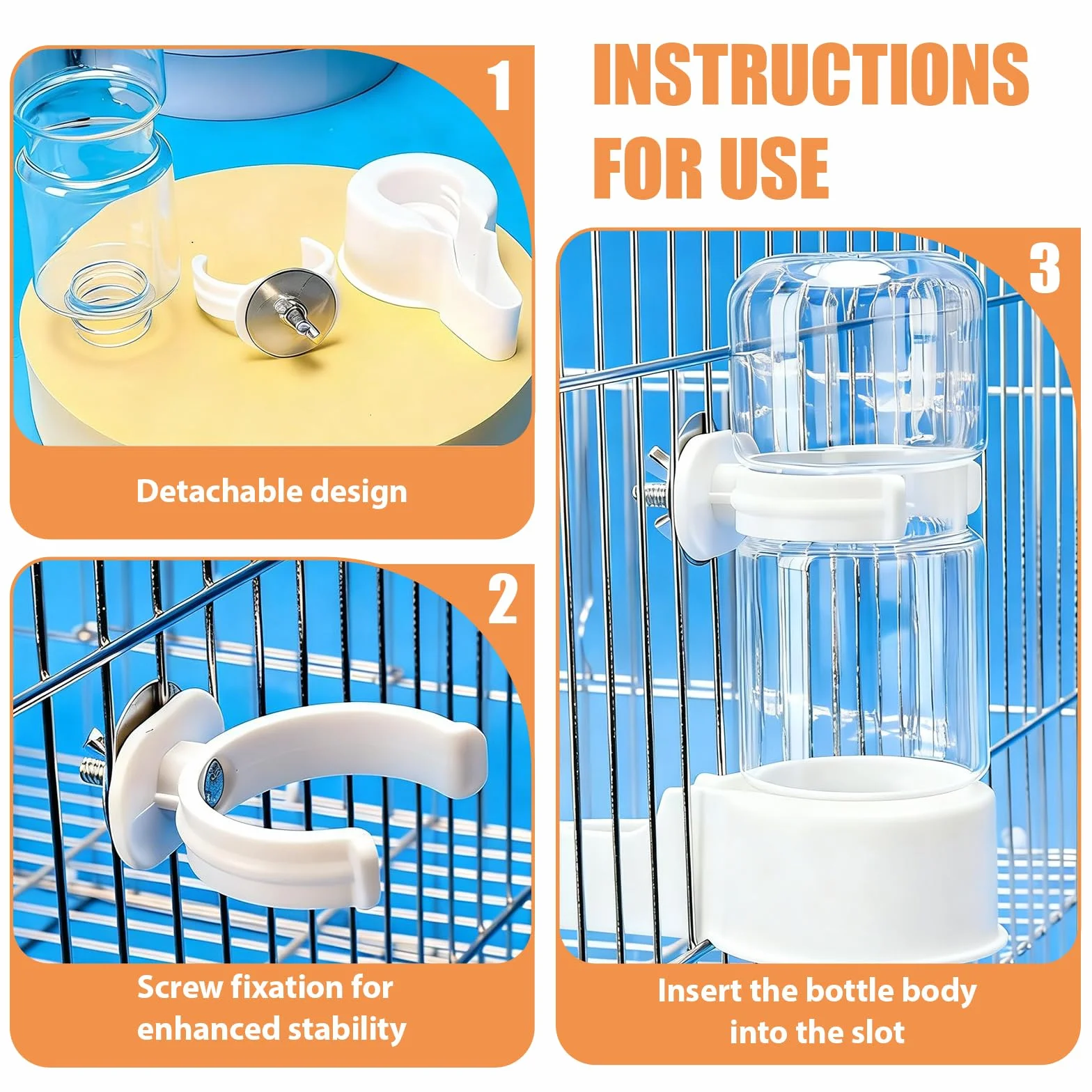 Abreuvoir Automatique pour Oiseaux de Cage, Distributeur d'Eau pour Oiseaux, Perroquets