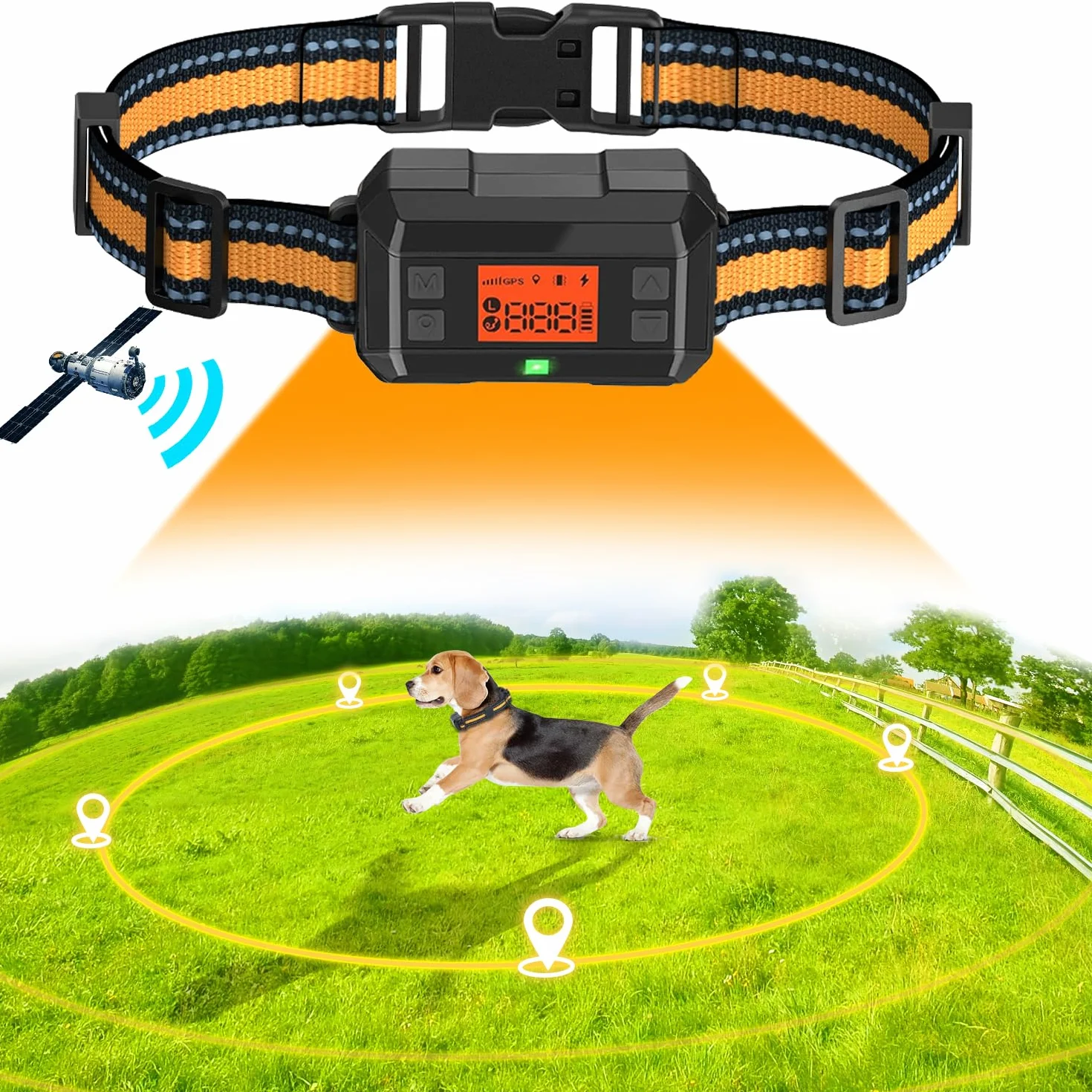 Collier Anti Fugue Chien sans Fil GPS pour Extérieur, IPX7, Rayon 29-990M Réglable