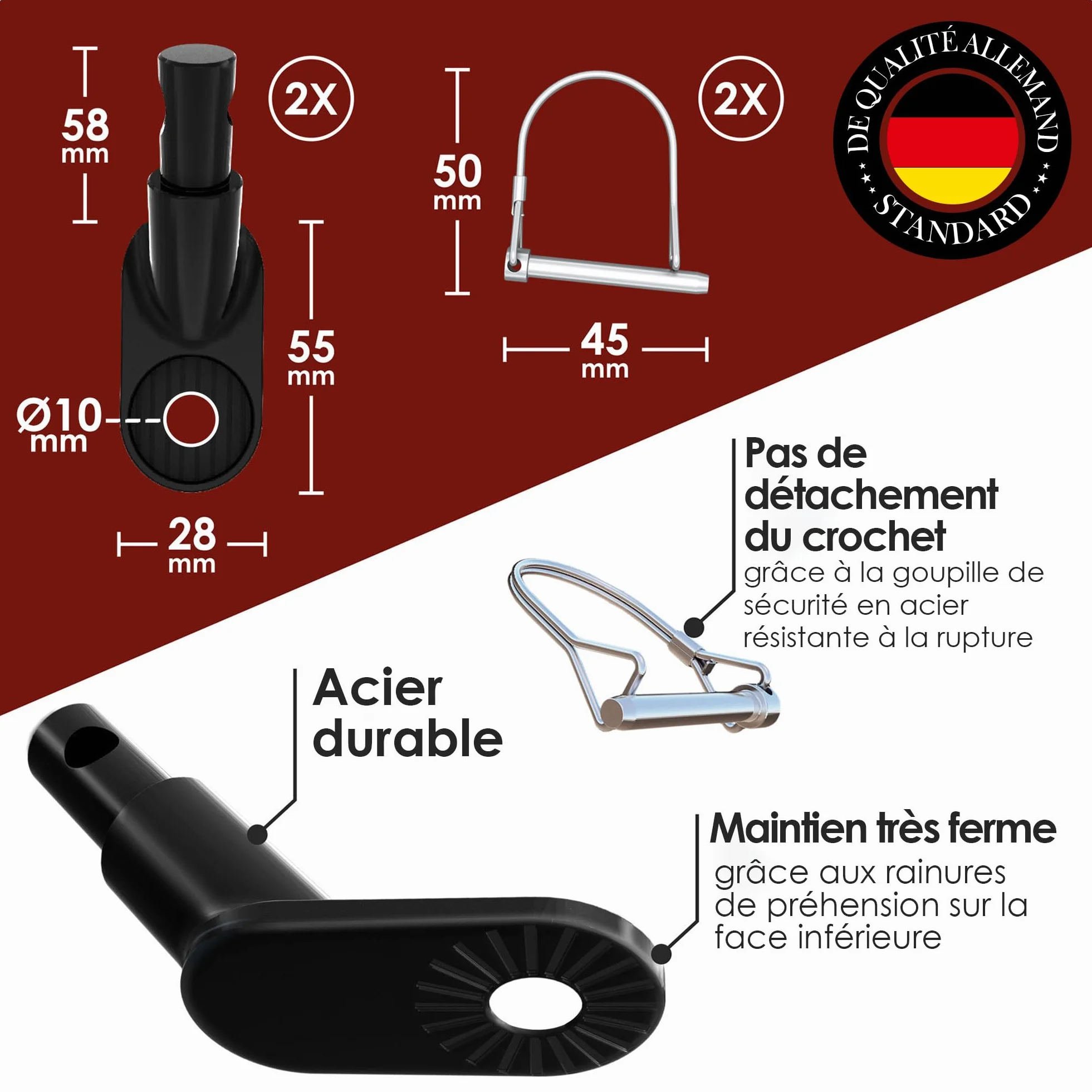 Weidebach attelage remorque Noire