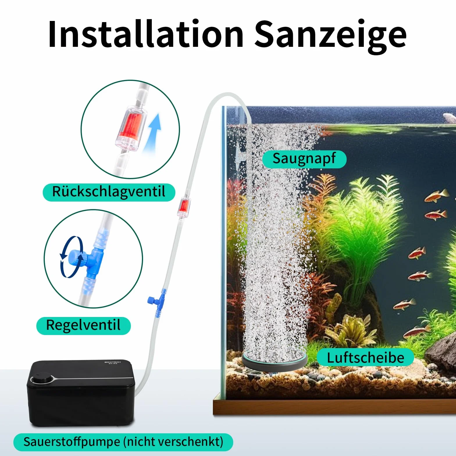 Boxtech Aquarium Nano Air Stone 50 mm – Dyfuzor Powietrza do Akwarium