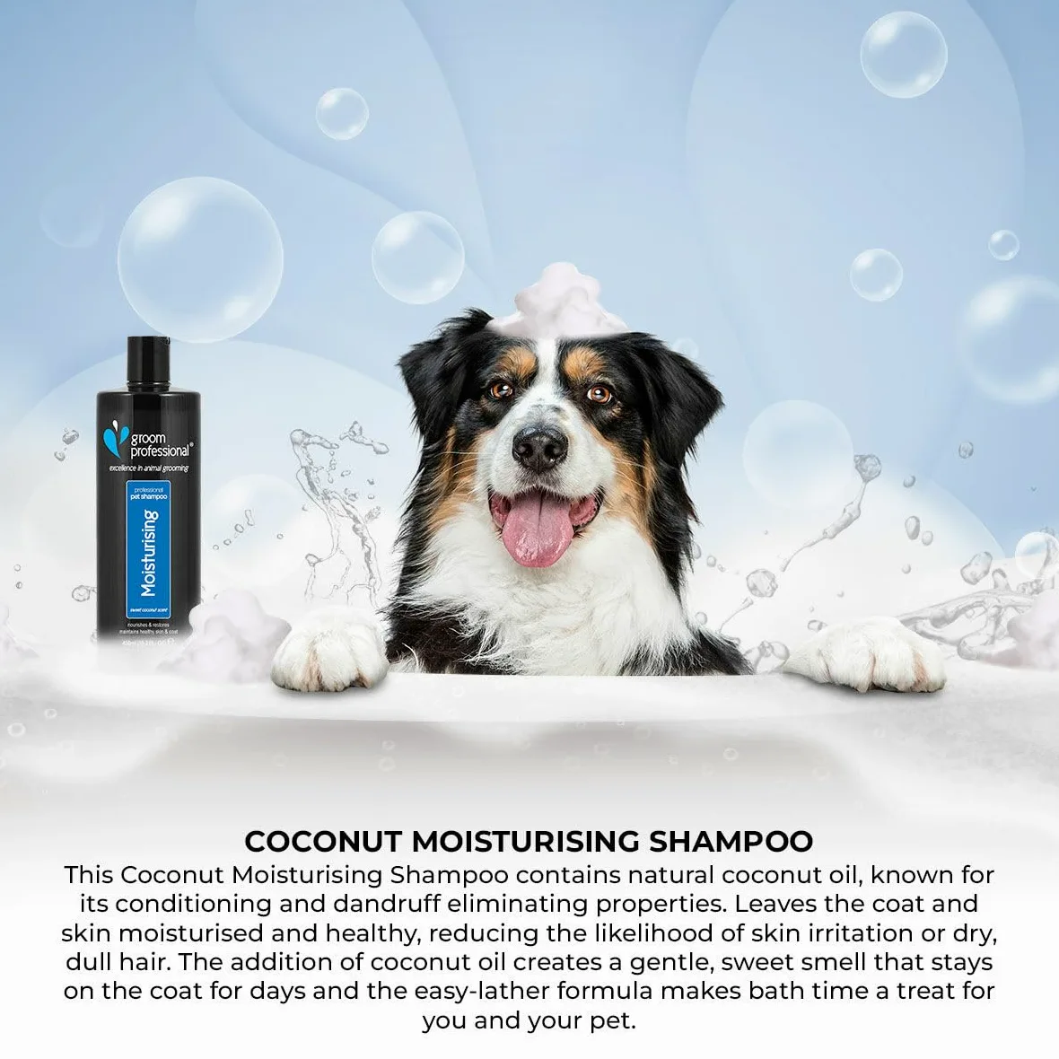 Groom Professional Shampooing hydratant pour chien à la noix de coco (4 l) - Format salon 10:1 - Avec huile de coco pour brillance et douceur - Nettoie en profondeur - Parfum agréable - Fabriqué au