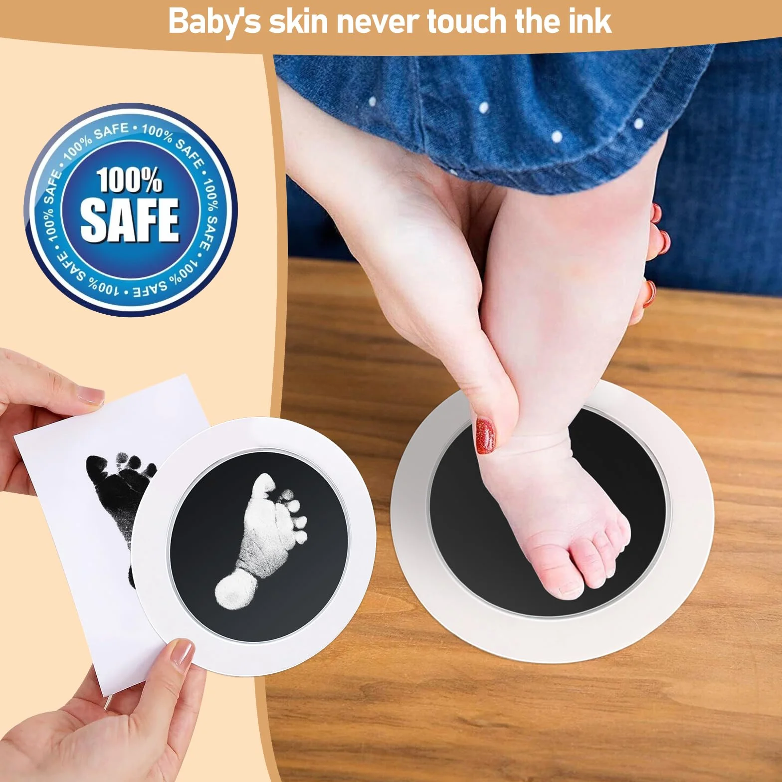 Kit Empreinte Bebe 8 Pièces avec Cadres Photo, Souvenir Nouveau-né