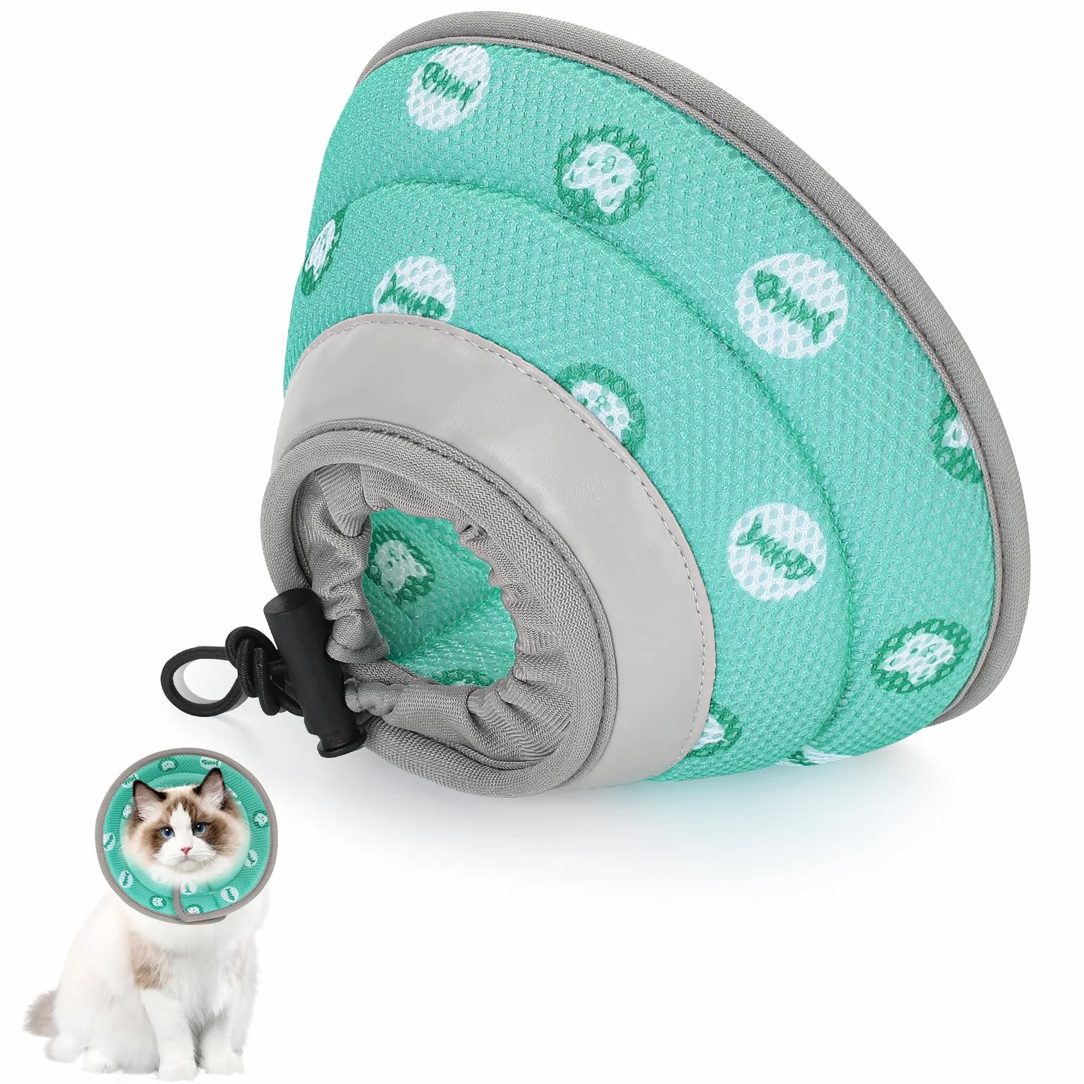 Collerette pour Chat Anti Lechage Réglable Anti Grattage Anti-Morsure Après Chirurgie Protection Cône Collier Élisabeth Souple Léger