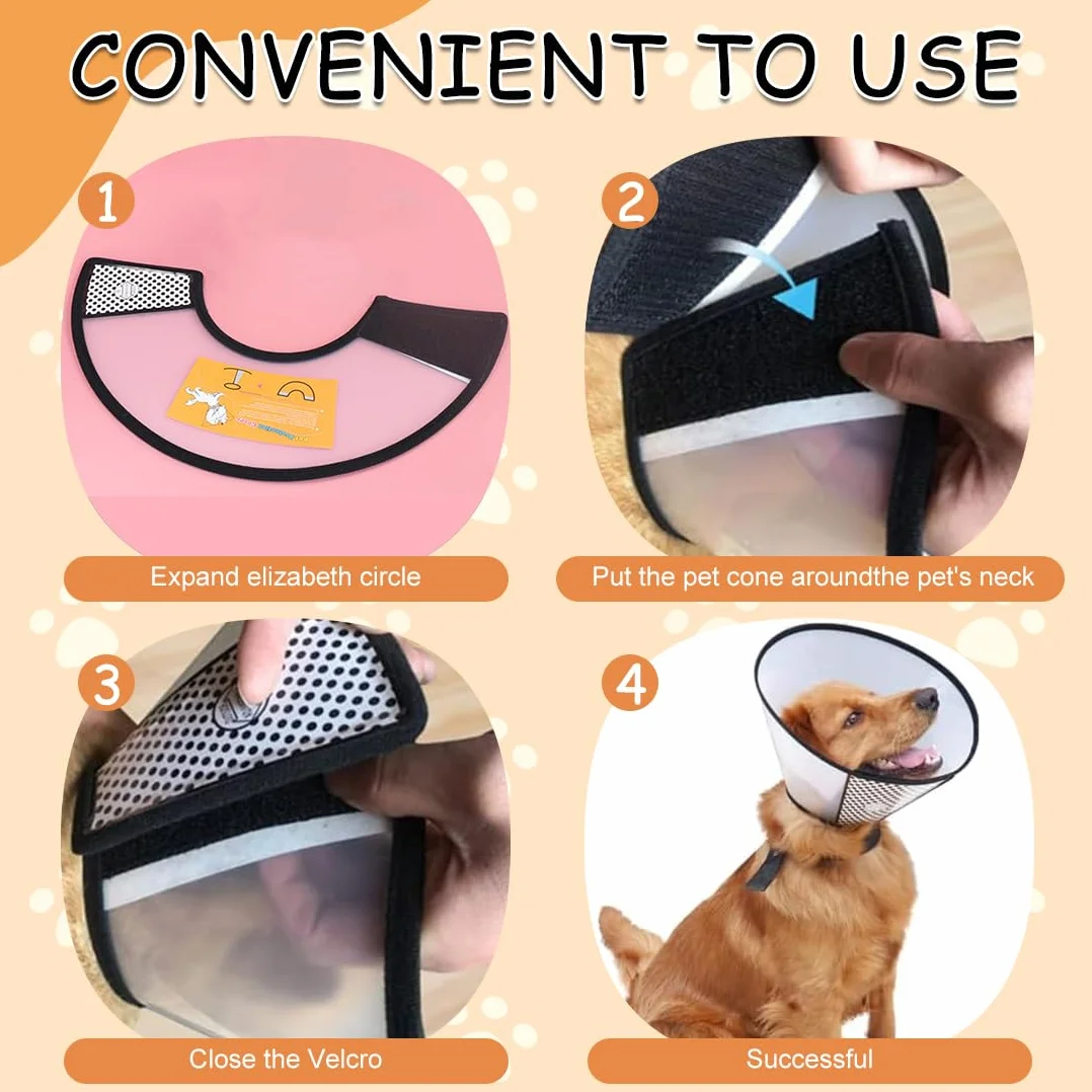 Cône Collerette Protecteur de Cou Réglable Anti-Morsure pour Chats 3-8 kg (27-31cm)