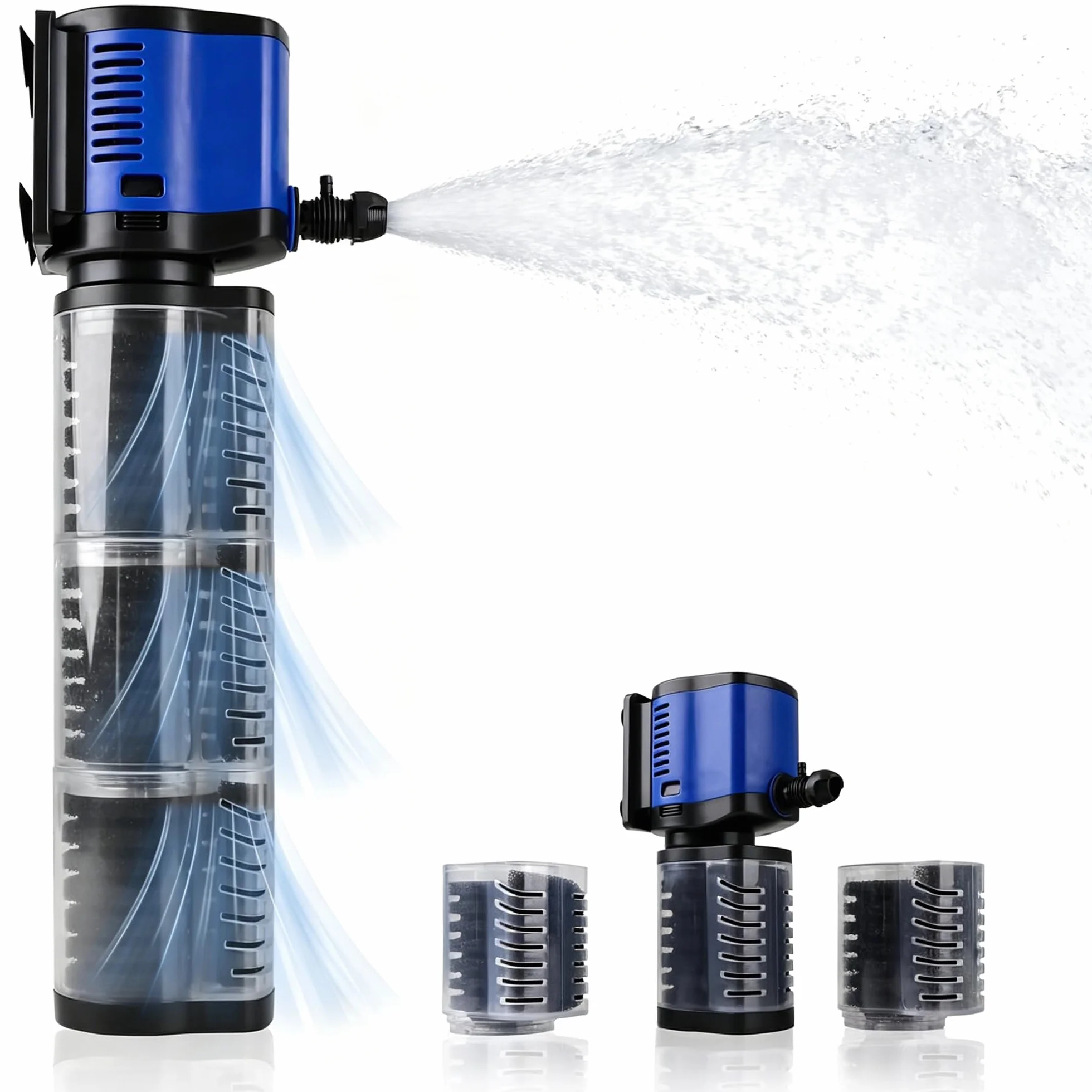 Pompe submersible 4 en 1 Filtre d'aquarium 1500 l/h pour 300-750 litres