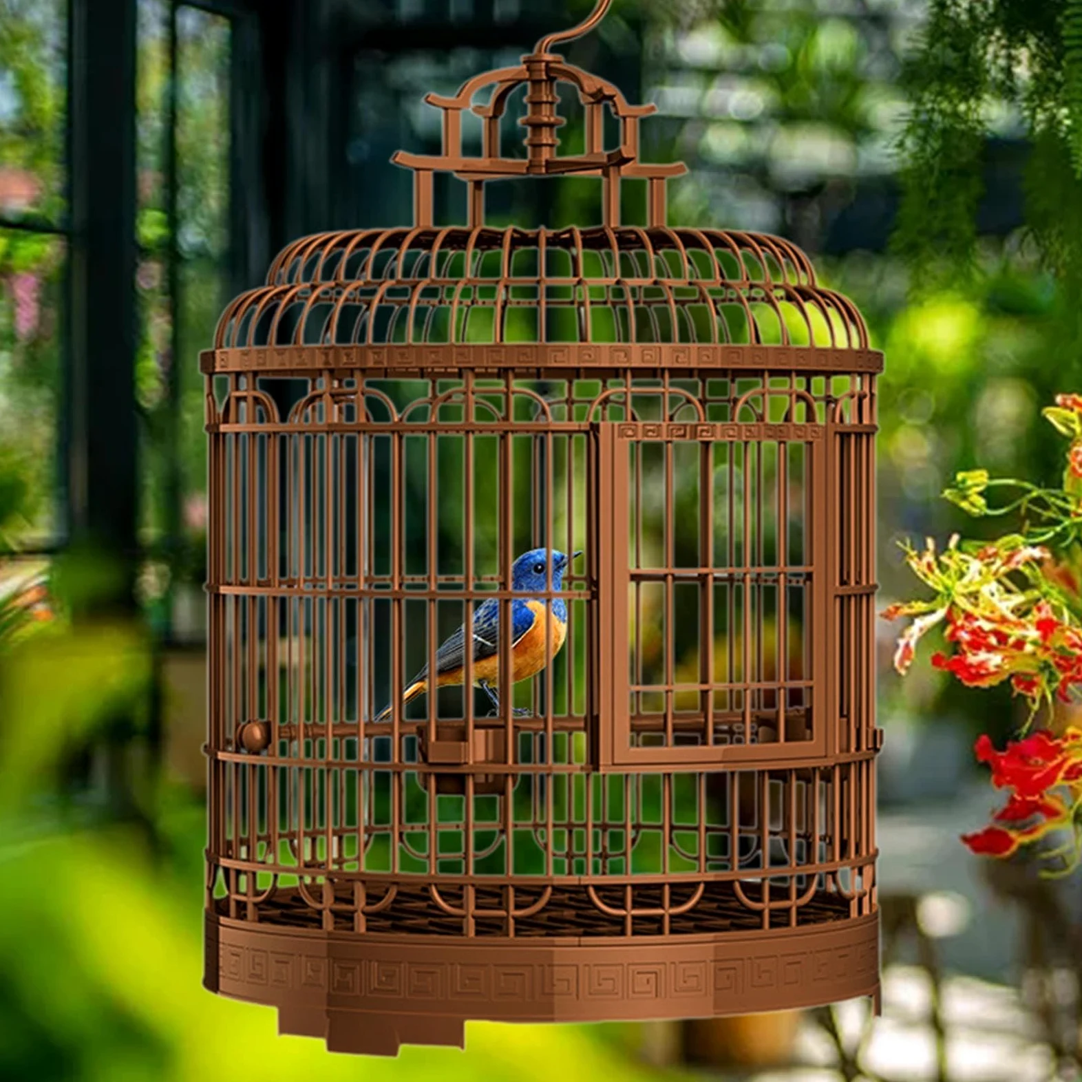 F Fityle Cage à Oiseaux de Luxe pour Perroquet, Grande Cage à perruches, Cage à Oiseaux pour aras, cacatoès, inséparables Gris, Petits Oiseaux, D