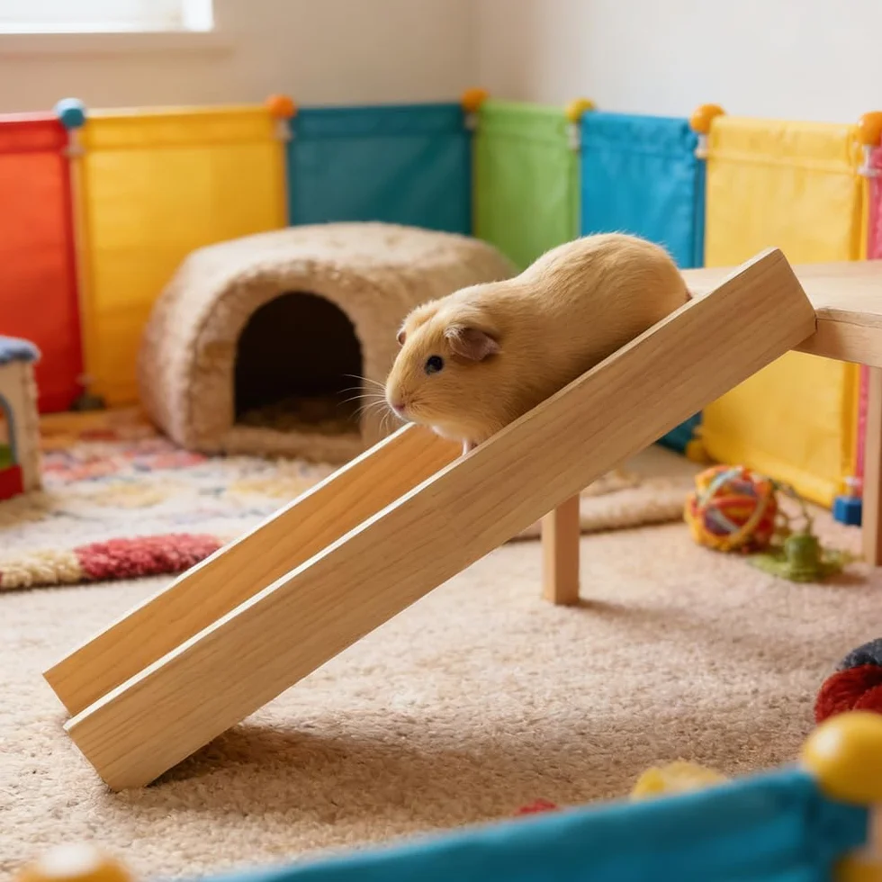 Rampe en Bois pour Cage de Cochon d'Inde 60cm Escalier Hamster Échelle Rongeur