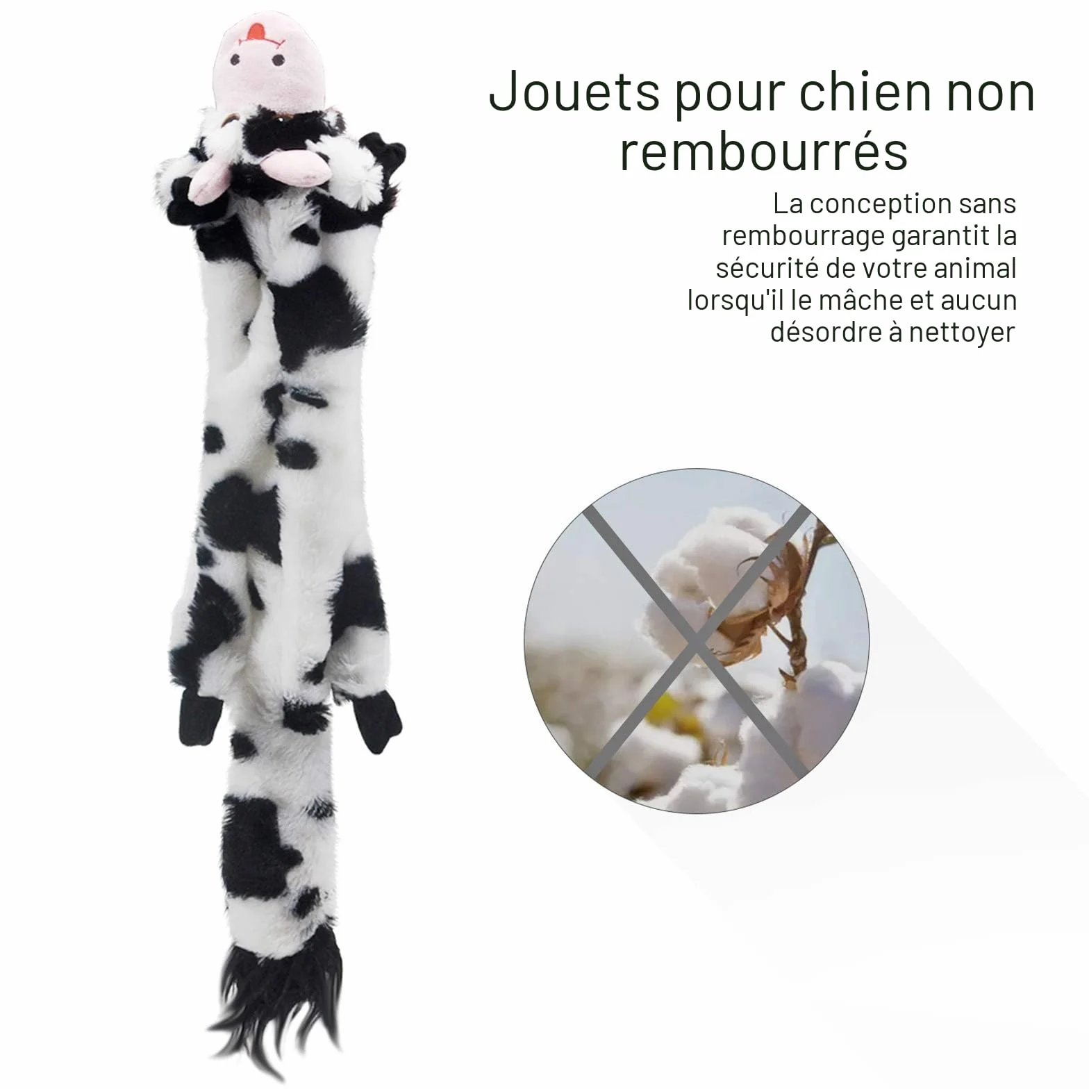 SHARLOVY Dog Squeaky Toys 5 Pack, Jouet Chien froissé Pas de Rembourrage pour Chiens Grande Taille
