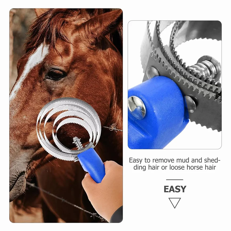Peigne Curry Cheval Double Face en Acier Inoxydable pour Chevaux Moutons Bovins